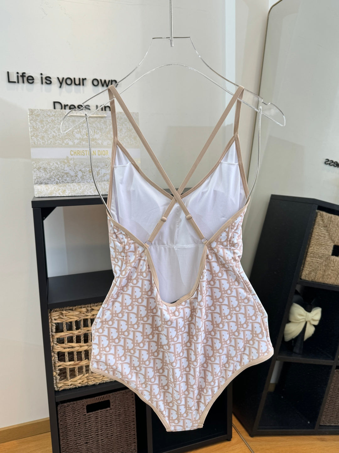 CD One-Piece Bikini White Beige in Polyamide