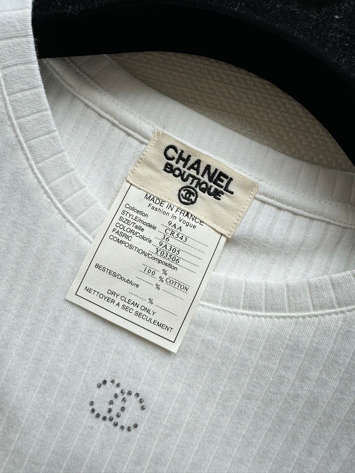 CC Neck Short-sleeve top White in Cotton 387729