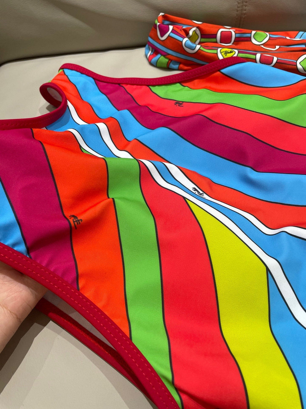 Pucci One-Piece Swimsuit Cotton Blend 882395