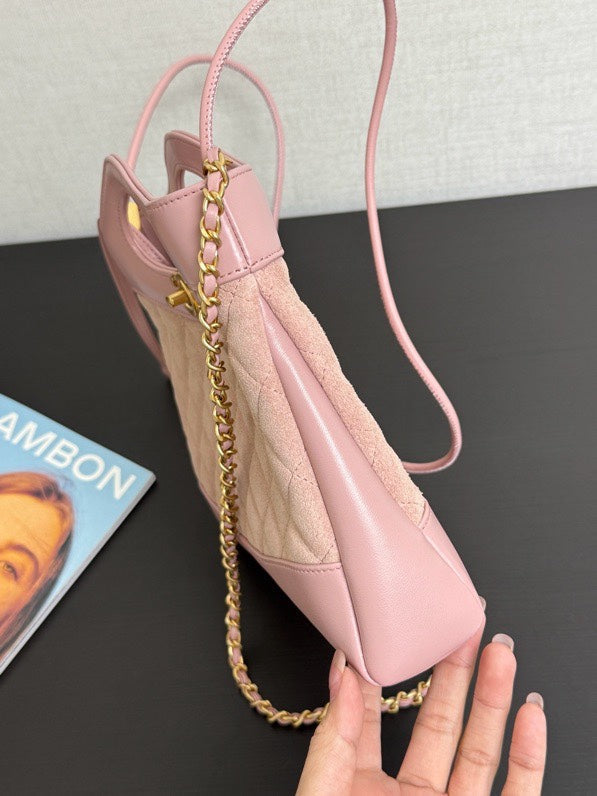 CC 31 Mini Shopping Bag 23cm Pink Suede Calfskin