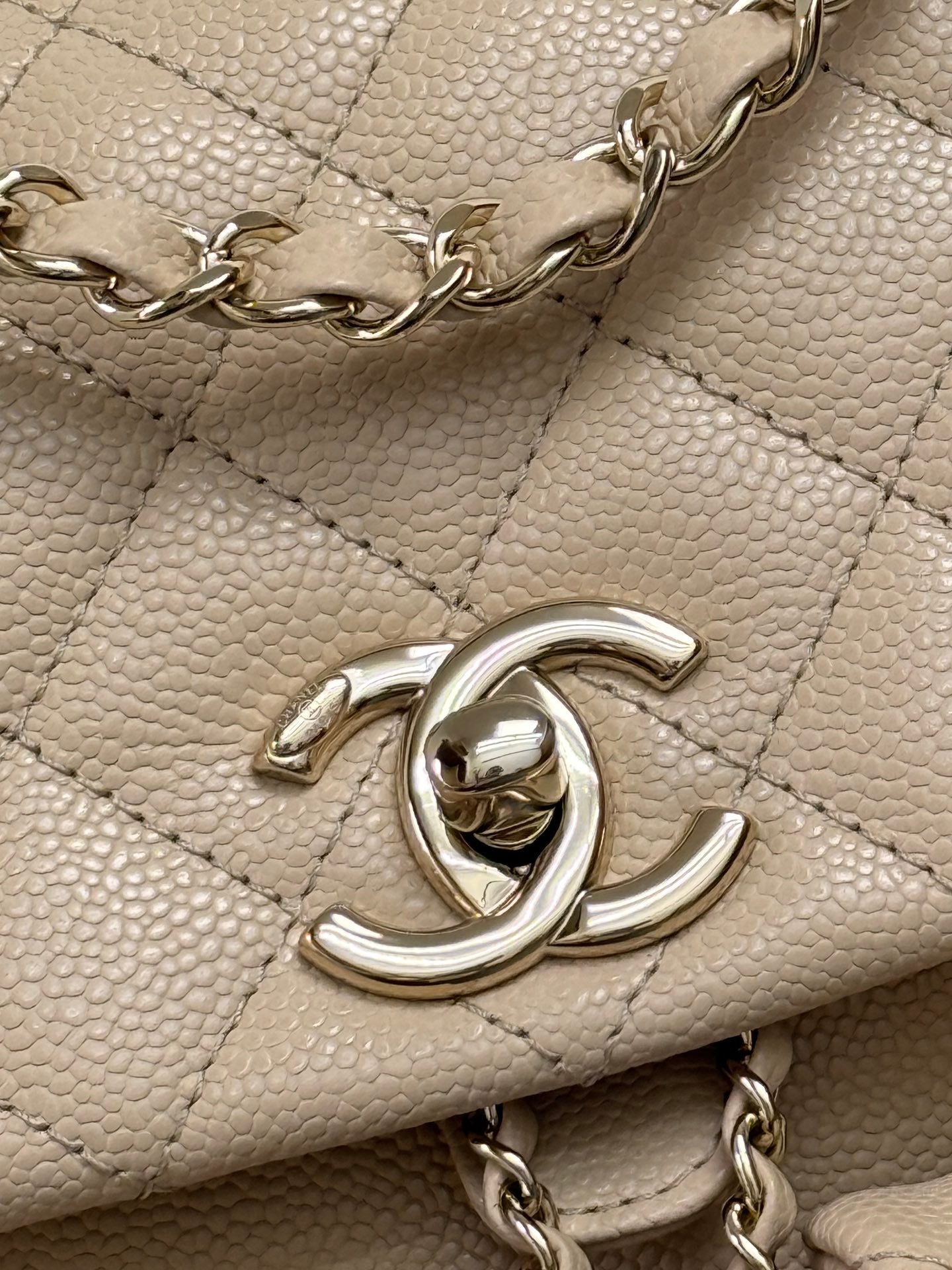 CC Mini Duma Backpack Light Beige Caviar