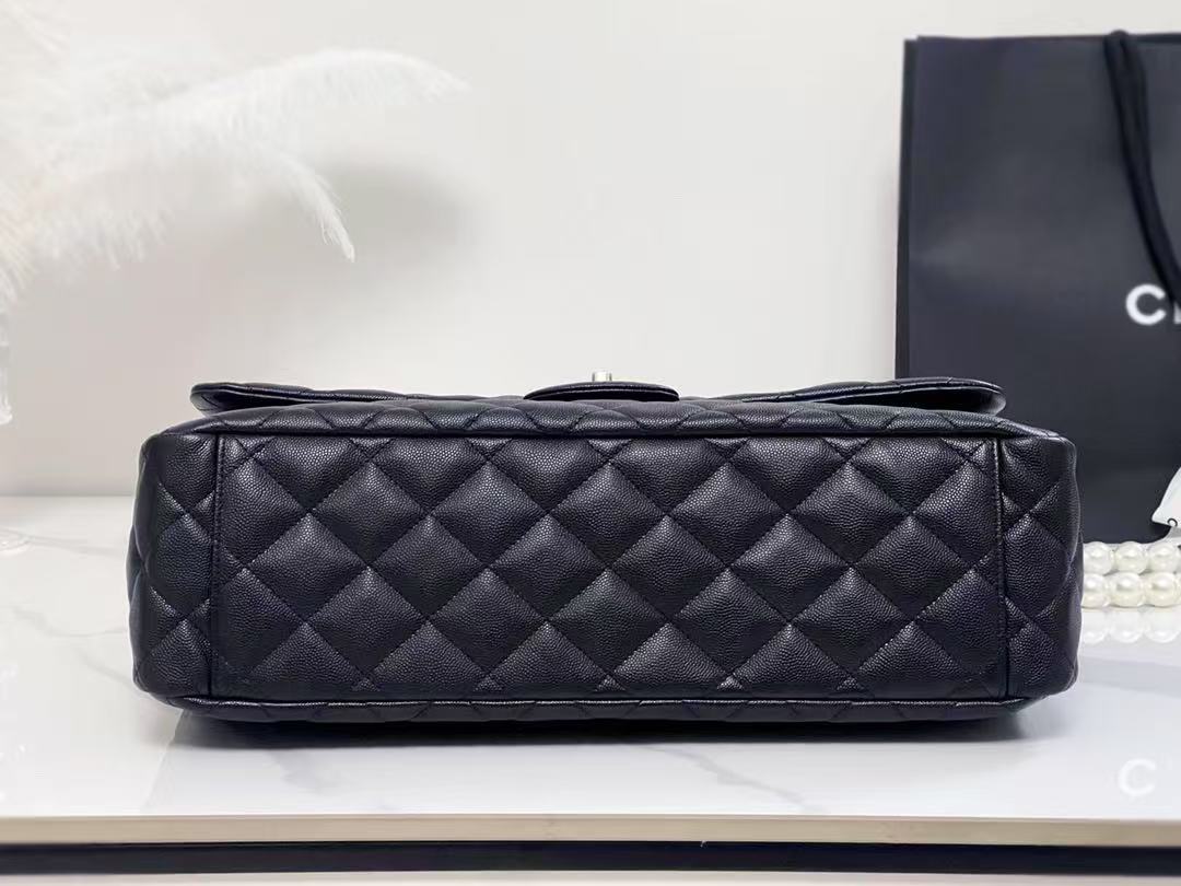 Chanel 40cm Bag Black Silver Lambskin