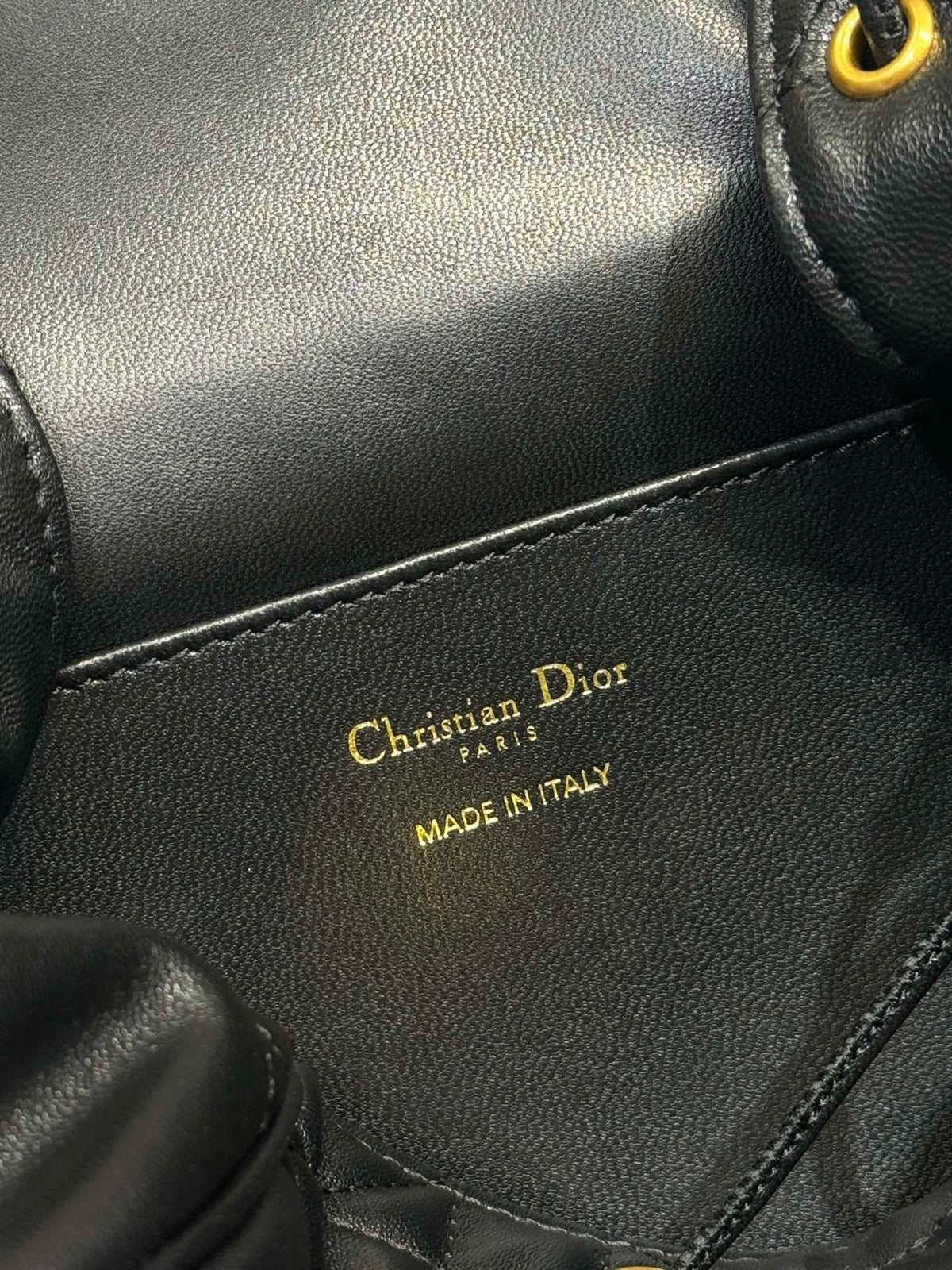 CD Caro Medium Size Backpack Black Sheepskin 23 x 26.7 x 12.5 cm