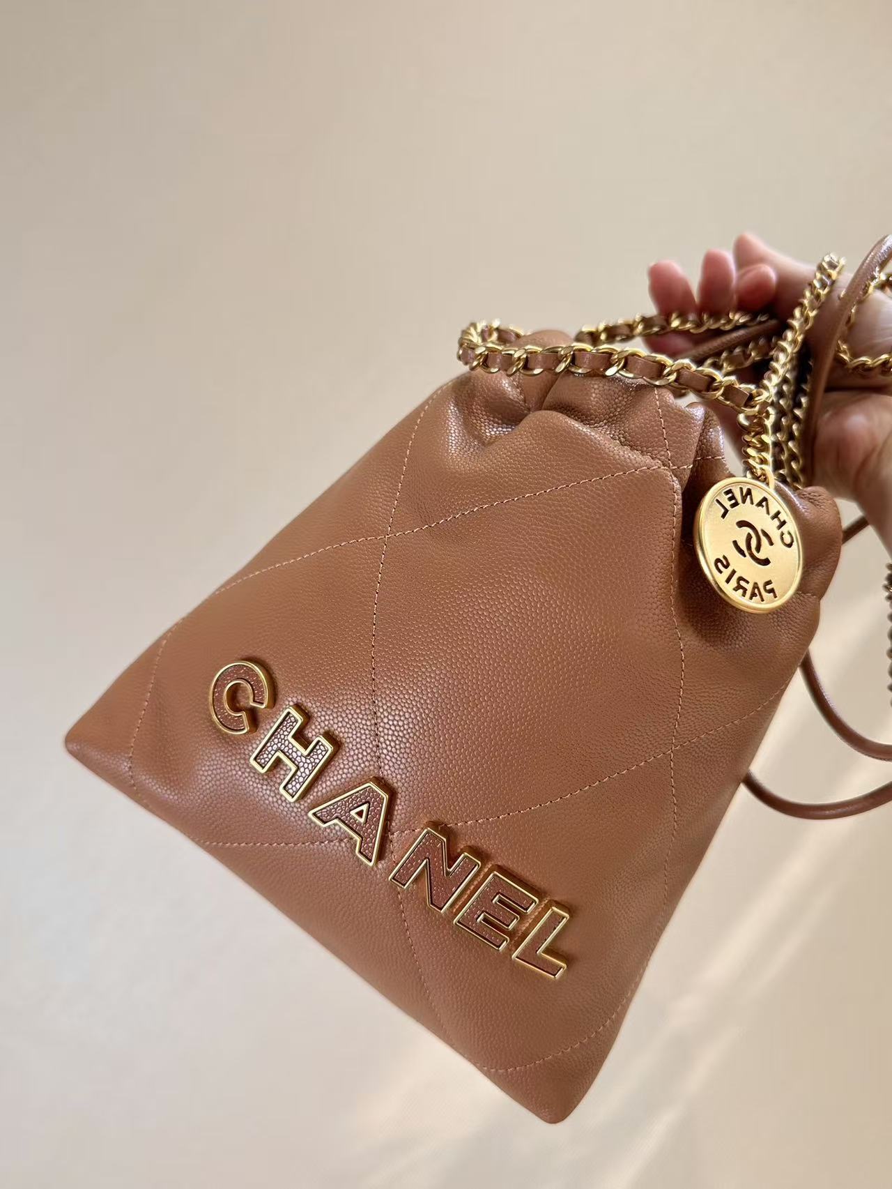 CC Hobo Mini 20cm Brown Caviar GHW