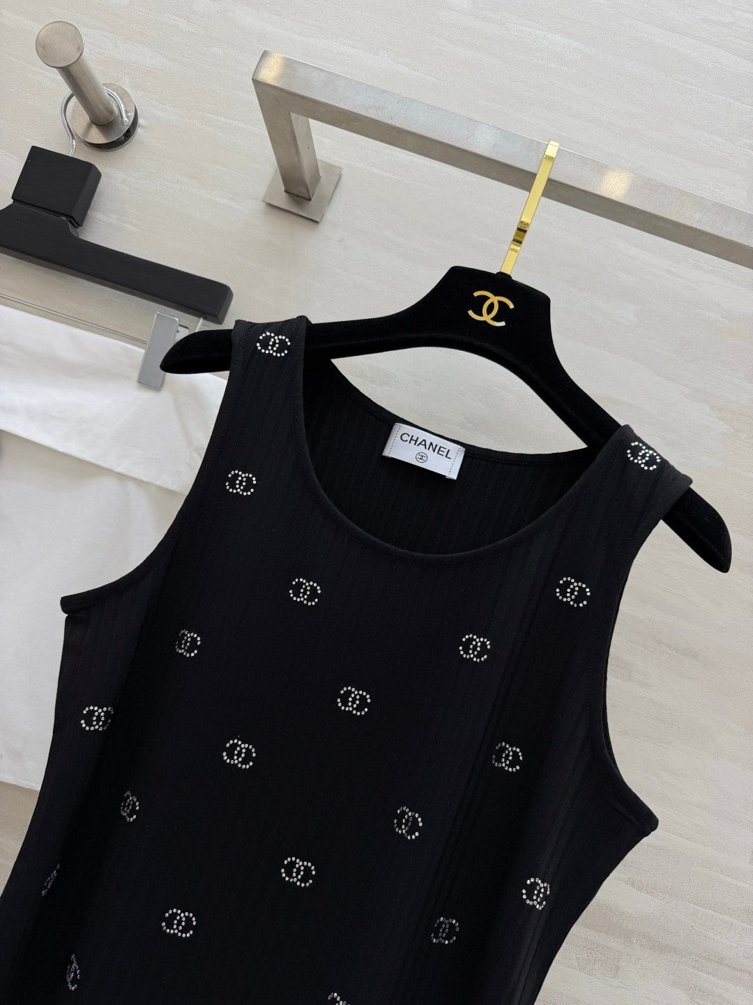 CC 26 Rhinestone-Encrusted Vest in Cotton 388830