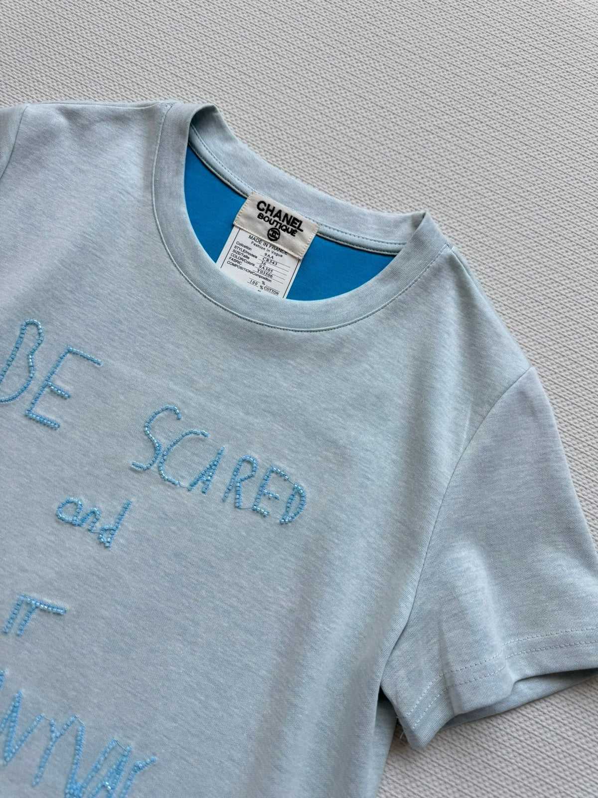 CC 26SS Beaded Short-Sleeve T-Shirt in Cotton