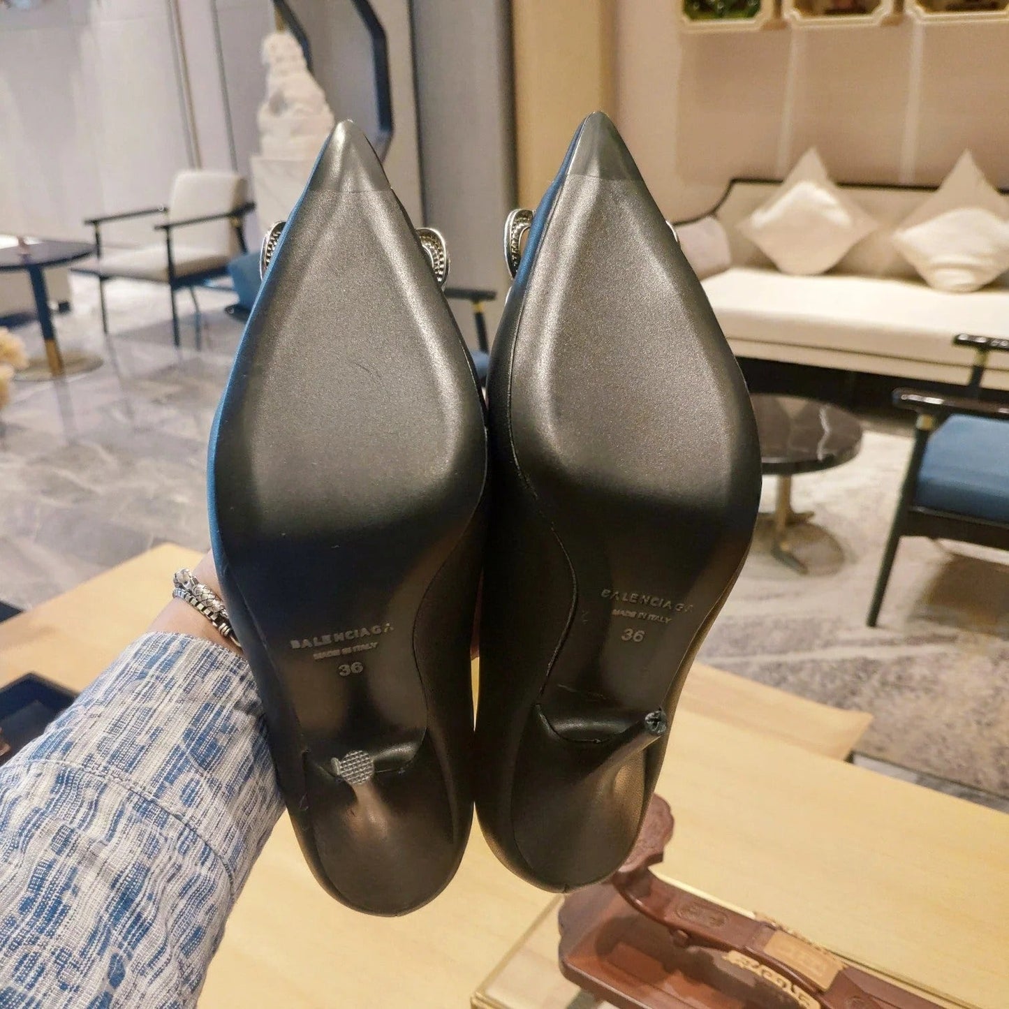 Balenciaga 26s High Heel Pump 105 Black Cowhide 681174