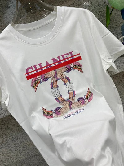 CC 2026 Short-Sleeve T-Shirt Pink Beige Cotton 472260