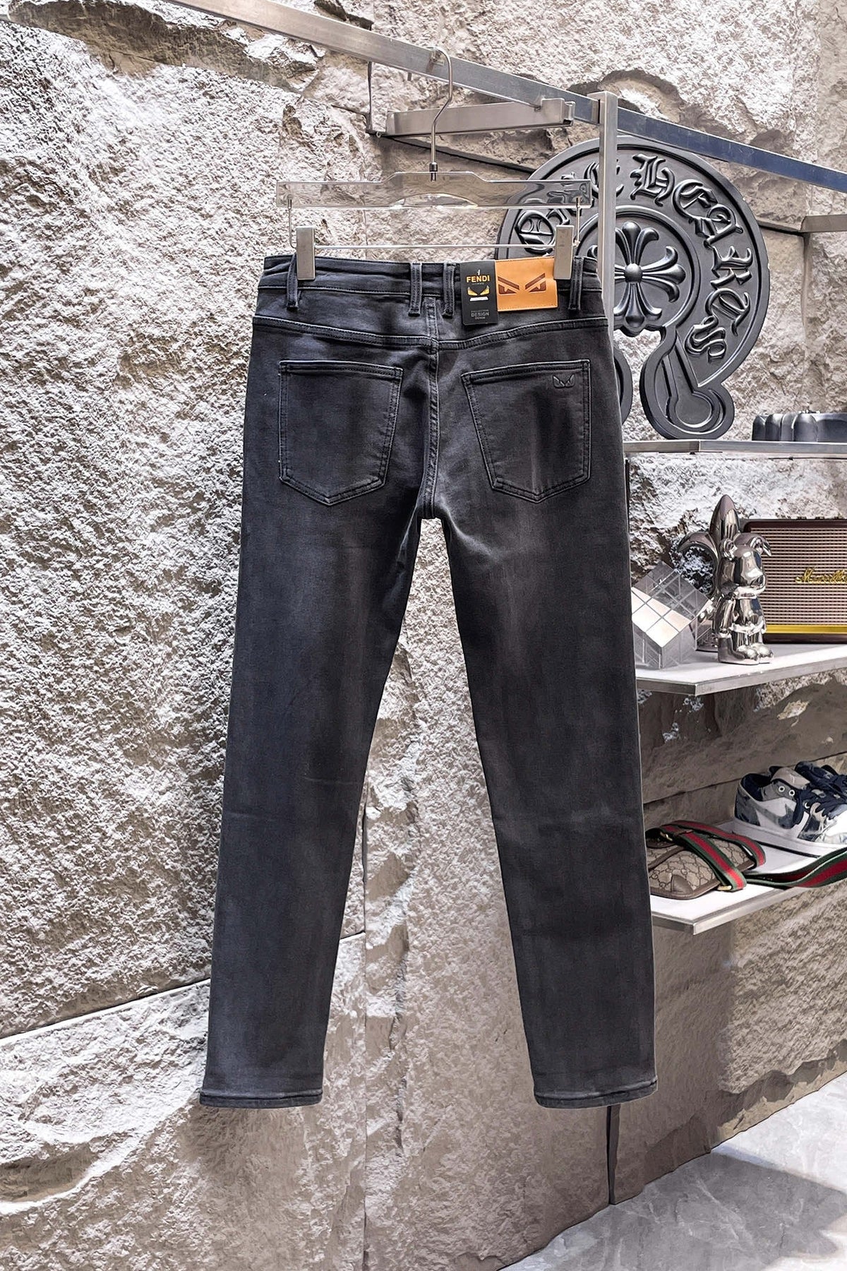 Fendi 2026 Men's Jeans Black Denim 804378