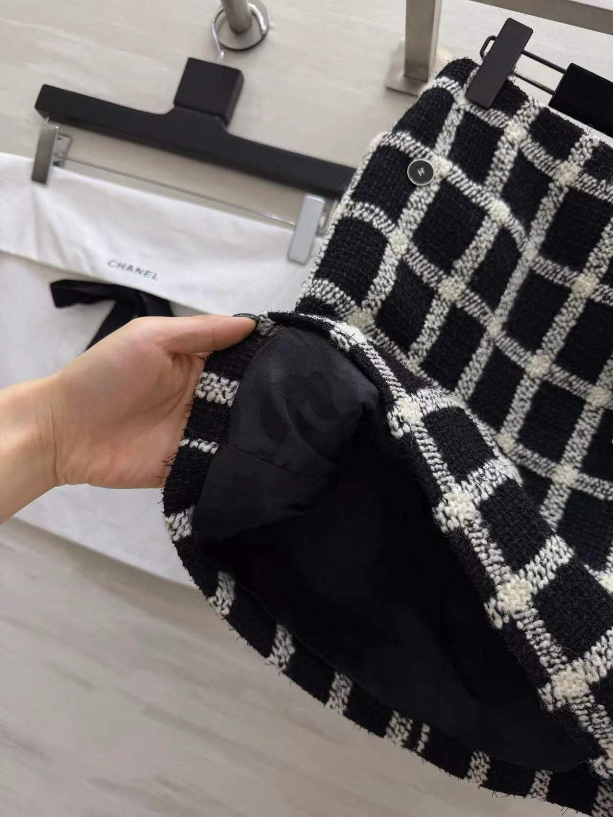 Chanel 2026 Set Black White Tweed Fabric 322315