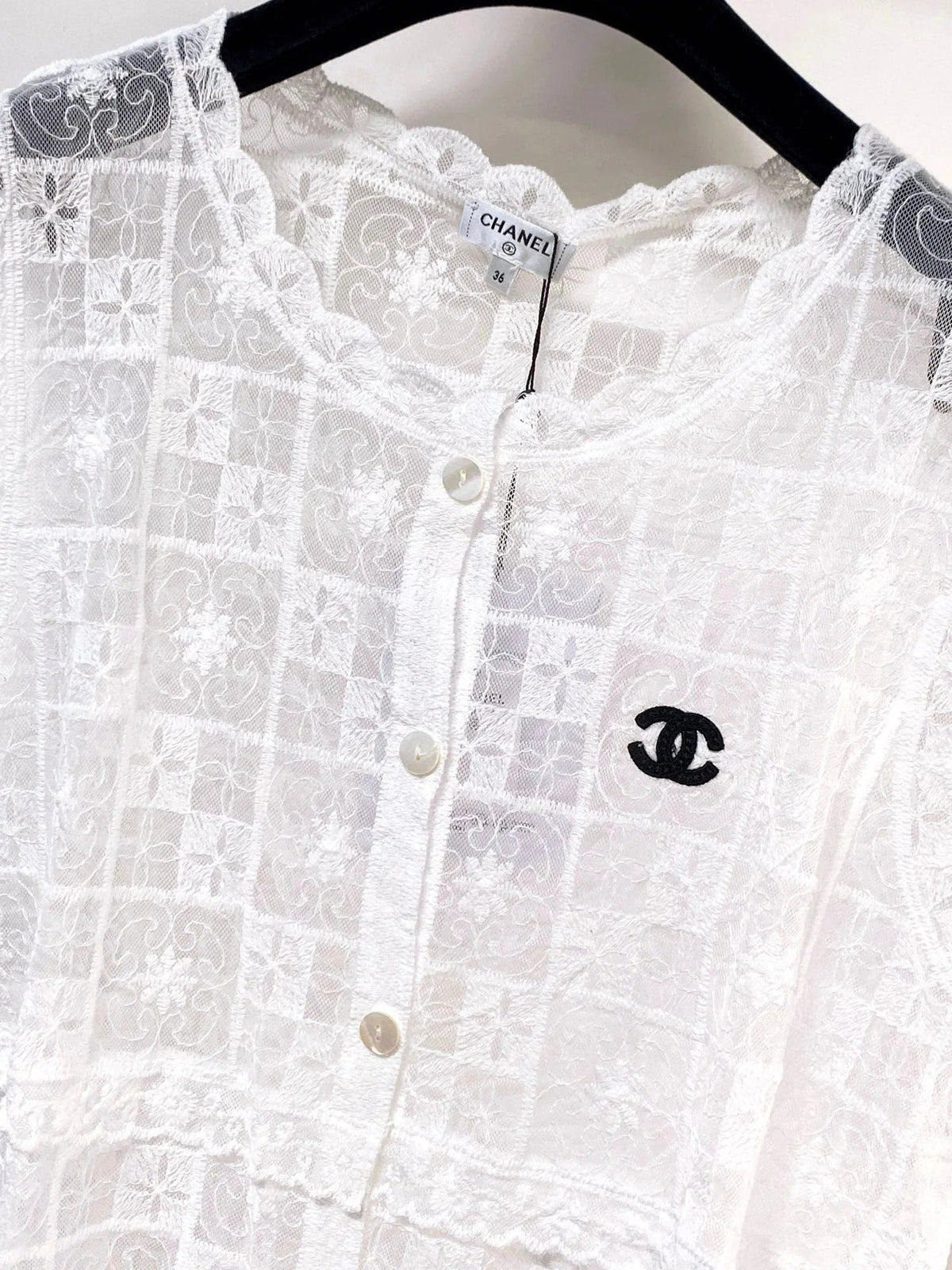 Chanel Vest White in Nitrile Cotton 287128