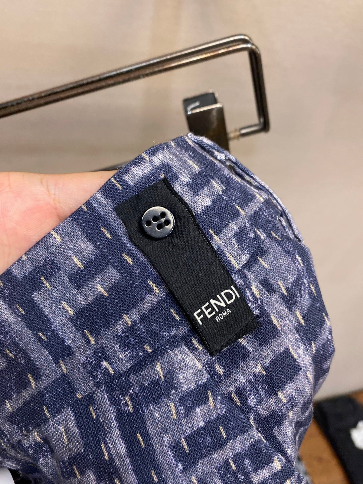 Fendi 2026 Men's Shorts Monogram Blue Fabric 801991