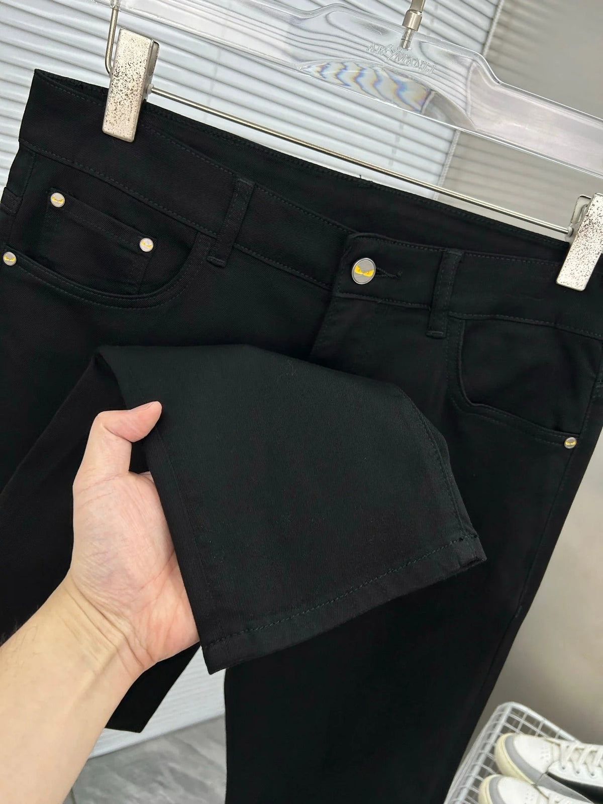 Fendi 2026 Men's Jeans Black Denim Fabric 802280