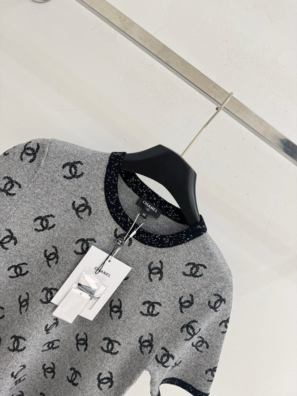 Chanel 26 Grey Knit Top Gray in Viscose 327141