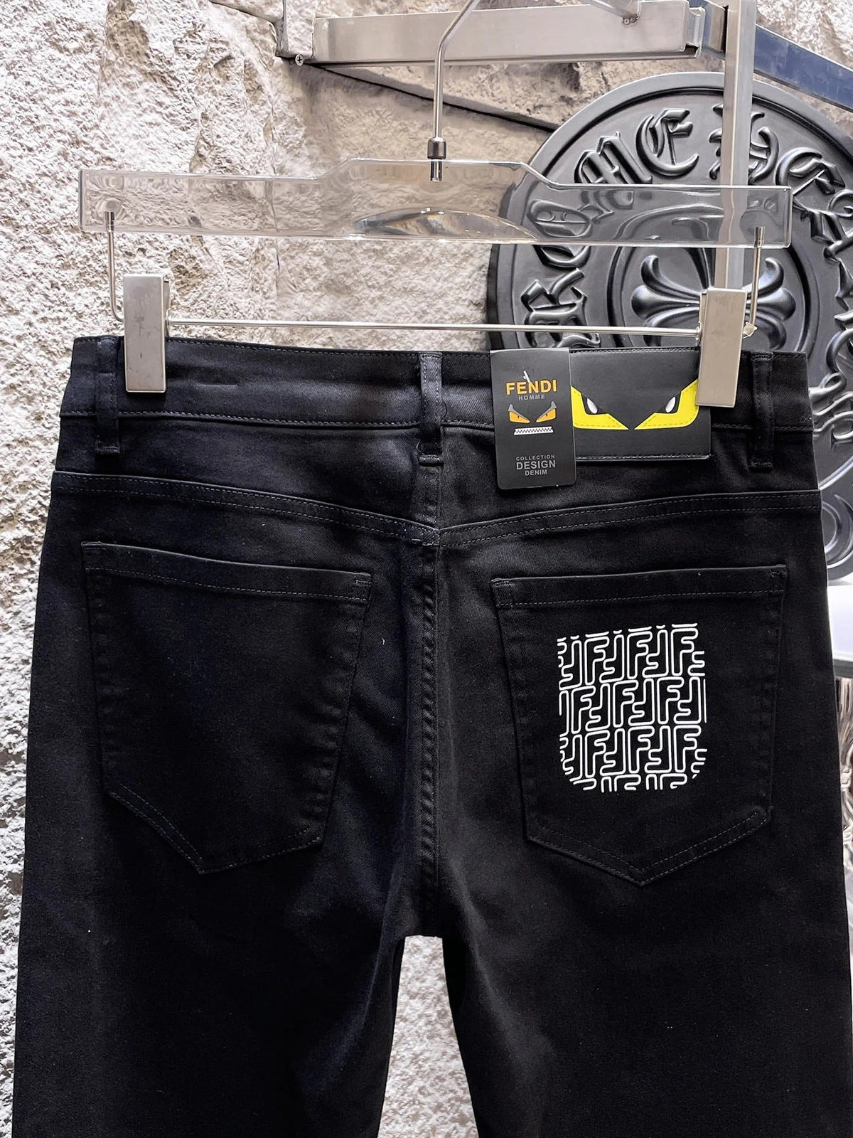 Fendi 2026 Men's Jeans Black Denim 804367