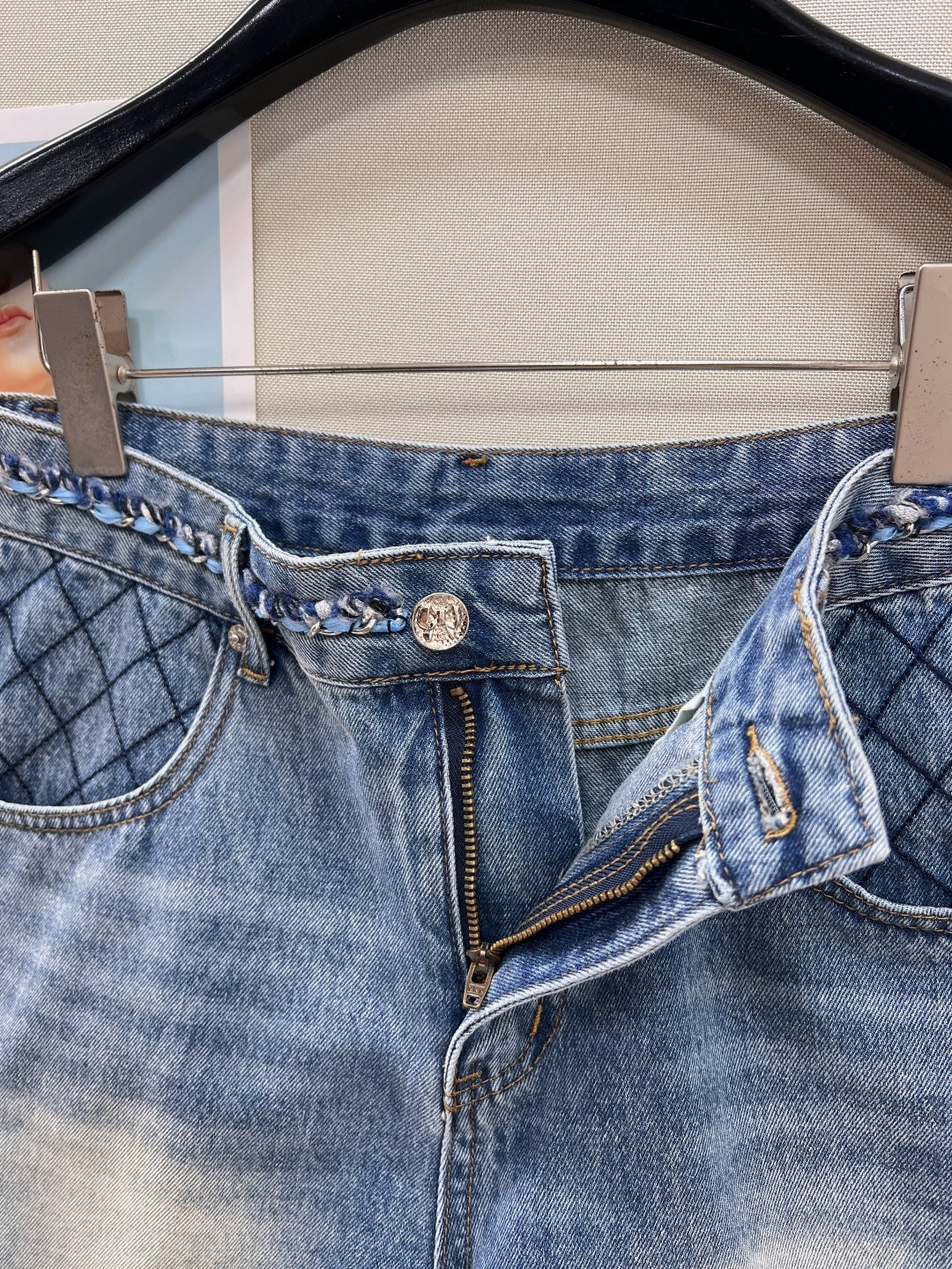 Chanel 26 Straight-leg A-line Shorts Blue in Cotton 305585