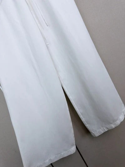 Chanel 2026 Denim Wide-leg Pants With Openwork Floral Cotton 358402