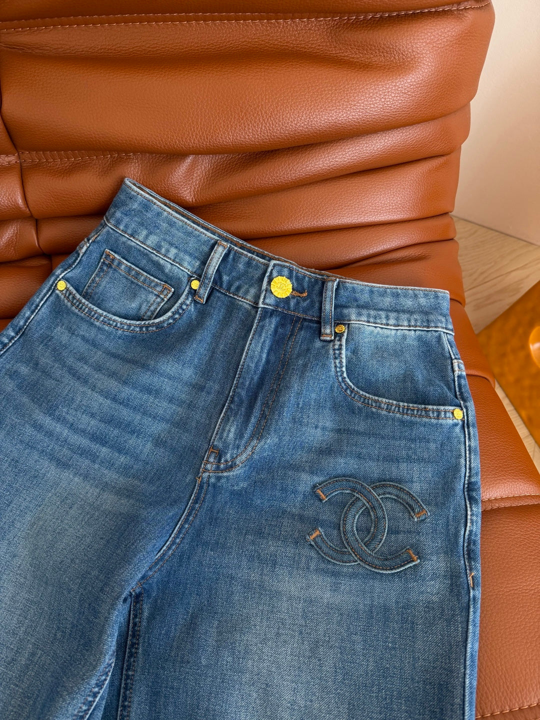CC 26s Double C Pattern Jeans Washed Blue Denim 409024