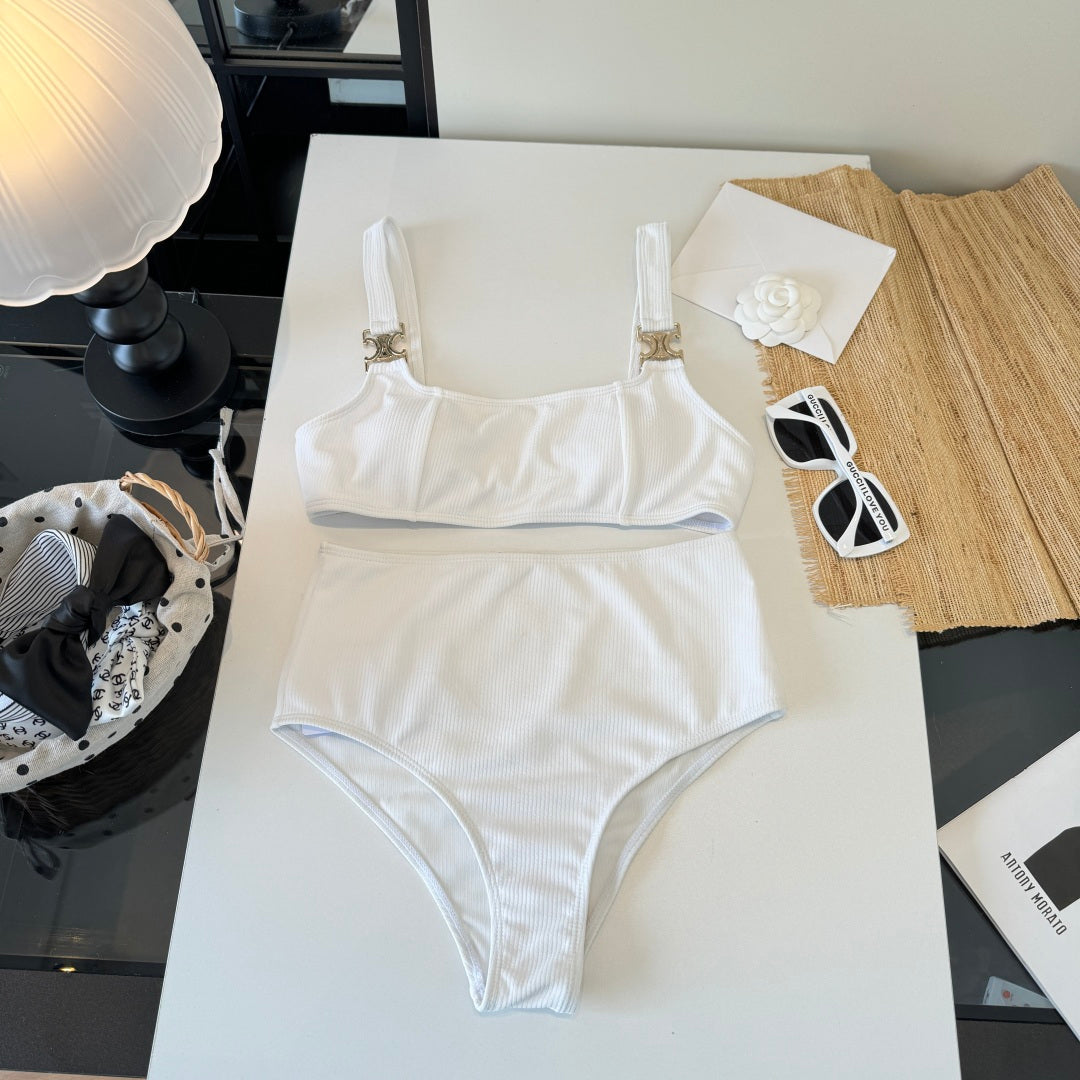 Celine 26s Two-Piece Bikini White 201805