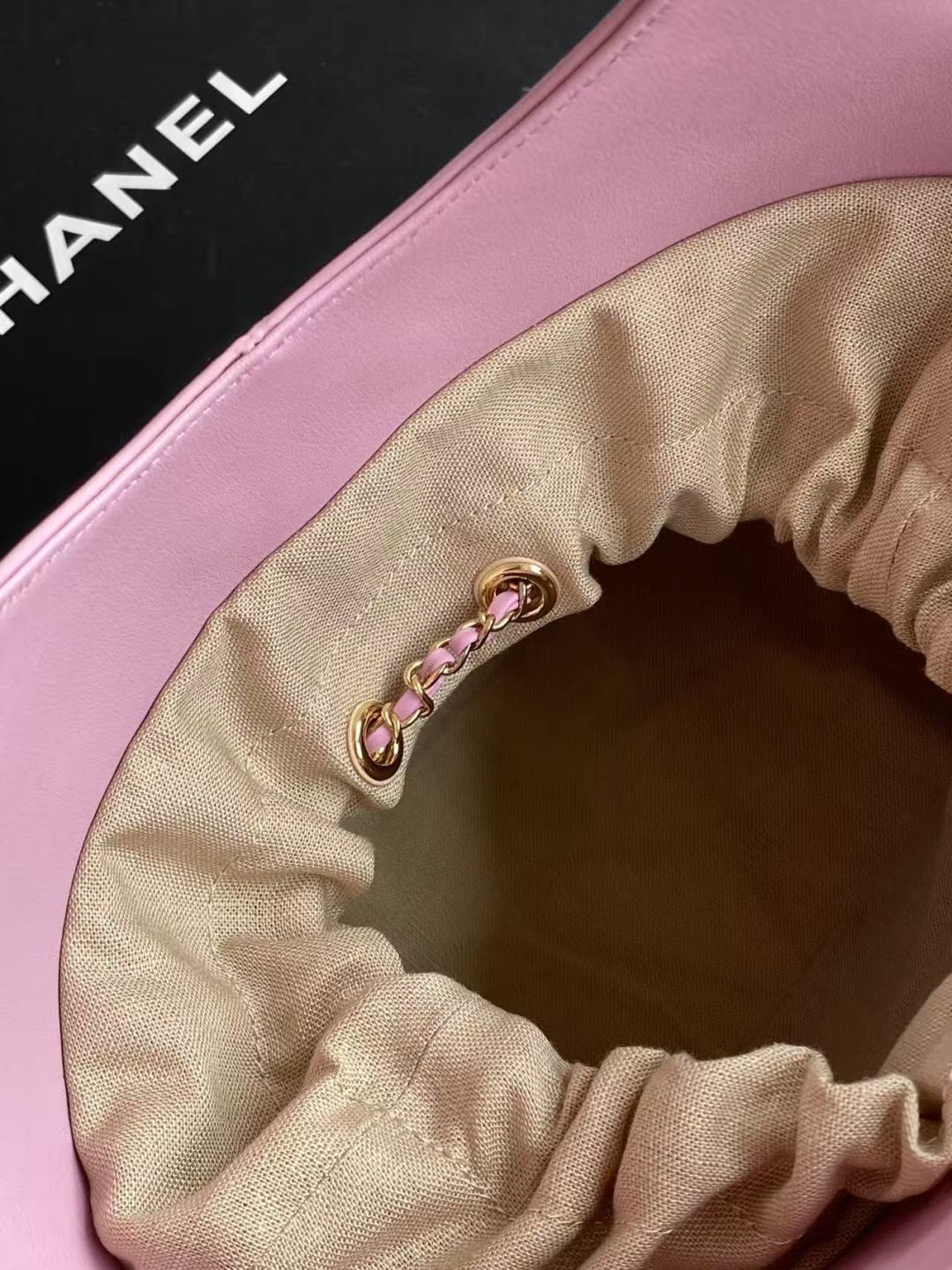 Chanel 2026 Basket Hobo Bag 35cm Pink Calfskin