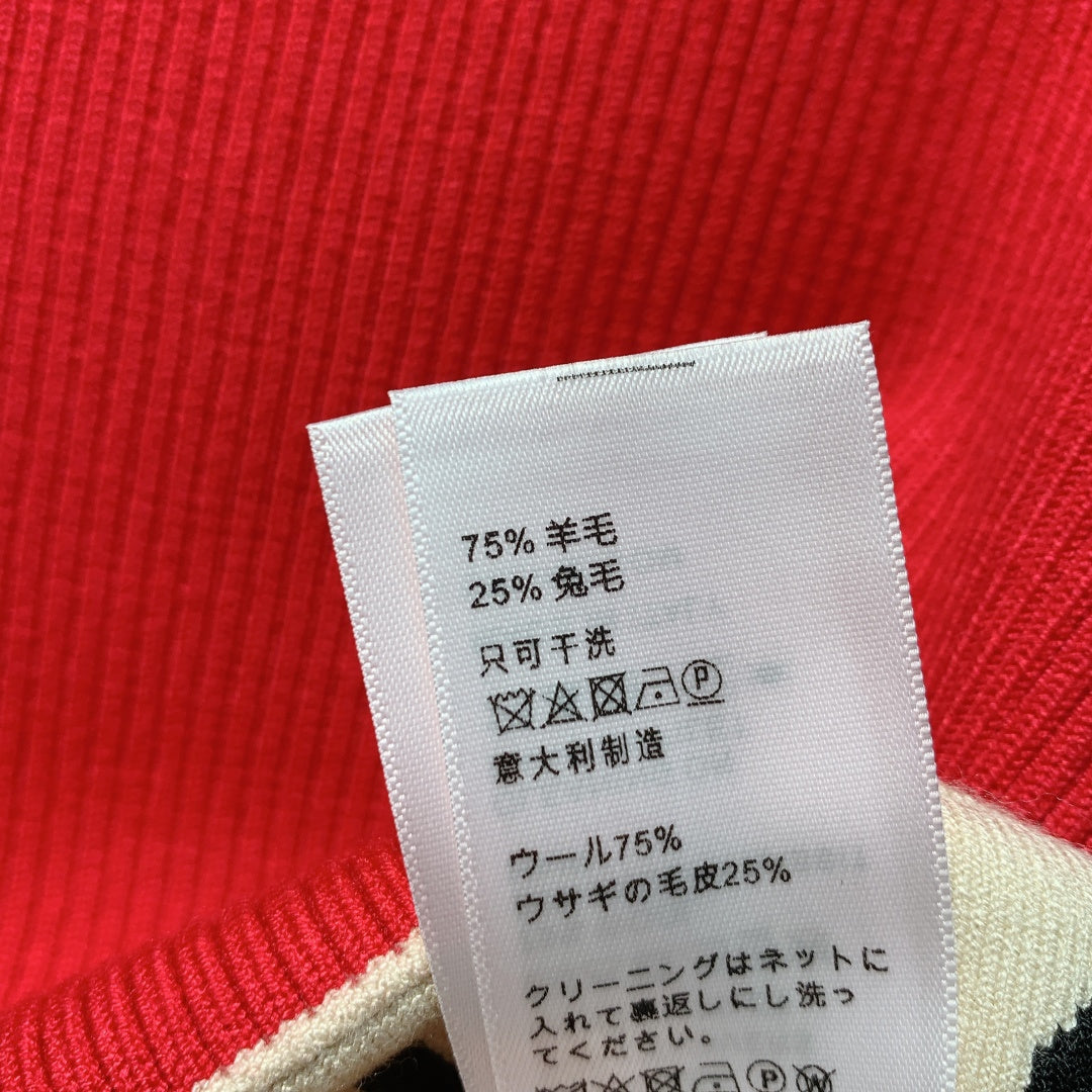 Celine SS26 Ribbed Logo Striped Tank Top Red Wool 350954