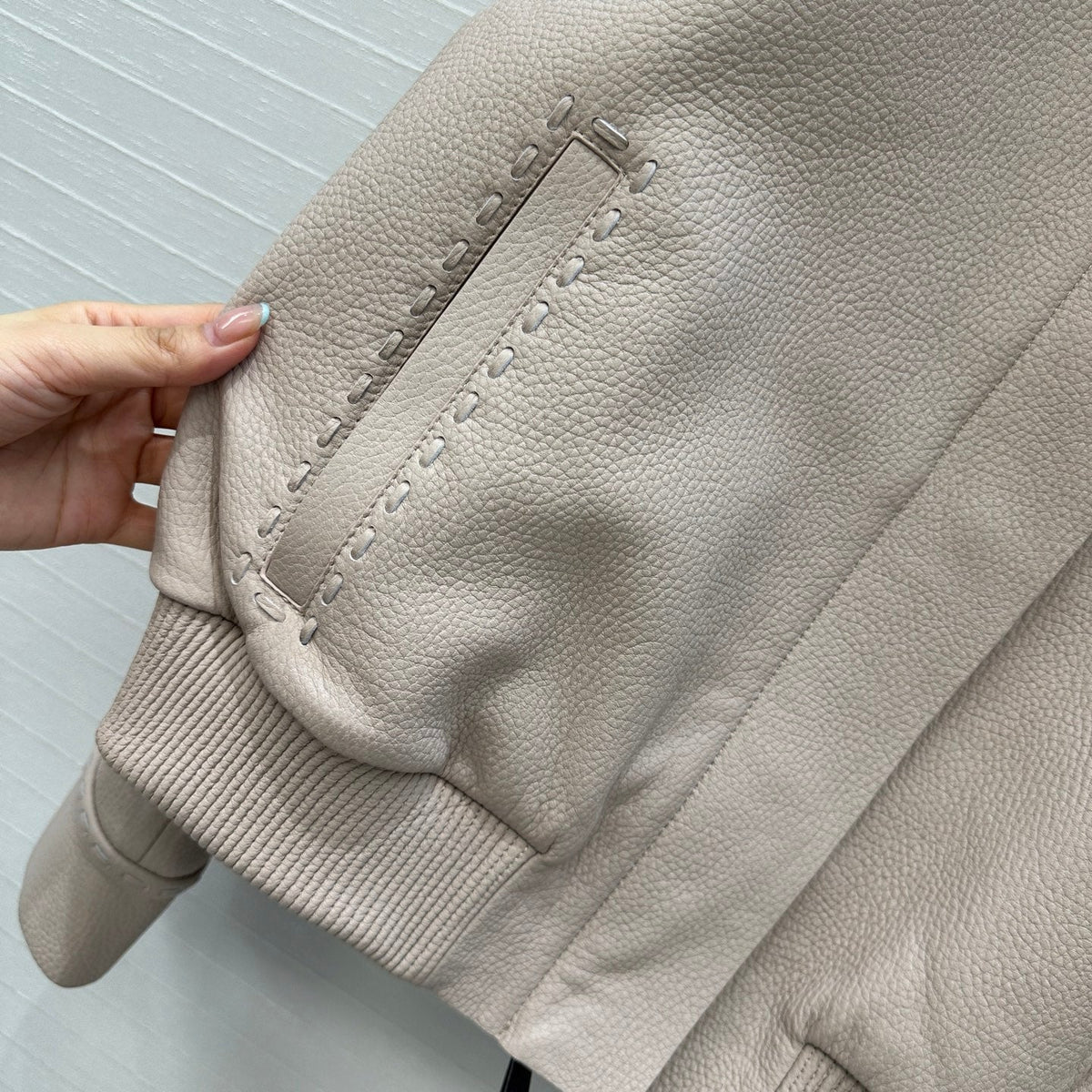 Fendi 25 Leather Jacket Light Camel 0022