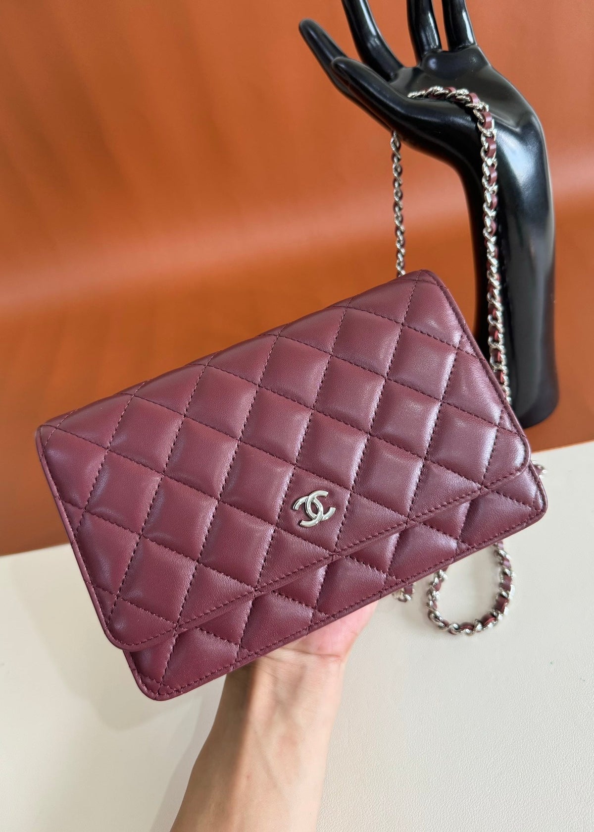 CC WOC 20cm Burgundy Lambskin GHW 223282