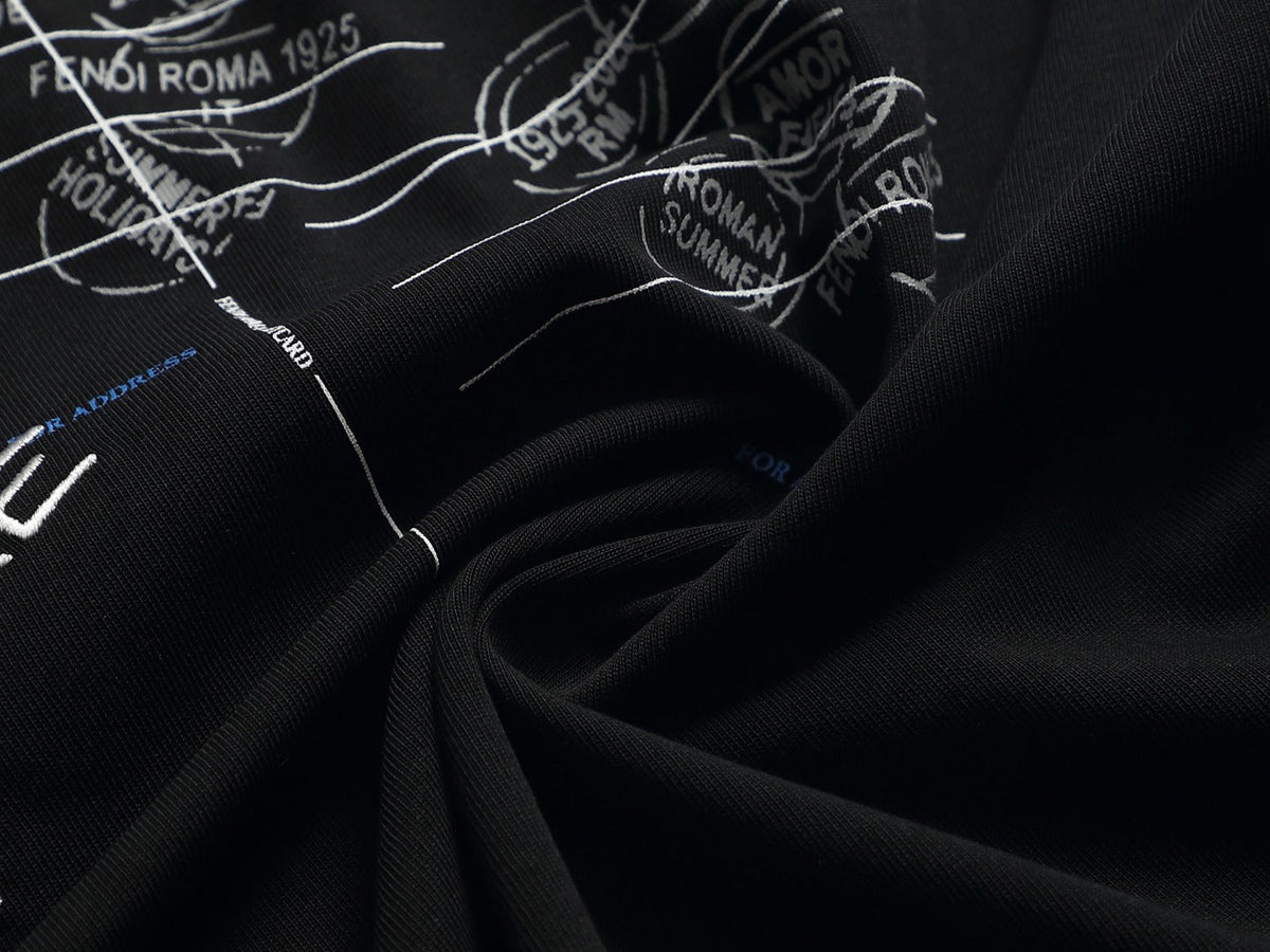 Fendi Men Oversized T-Shirt Black Cotton