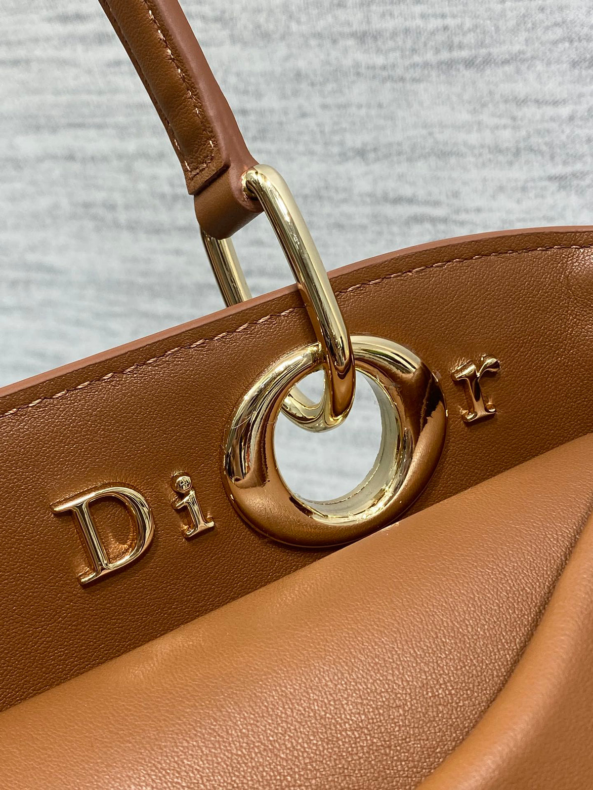 CD 26SS Bow-Adorned Bag Brown Calfskin 272511