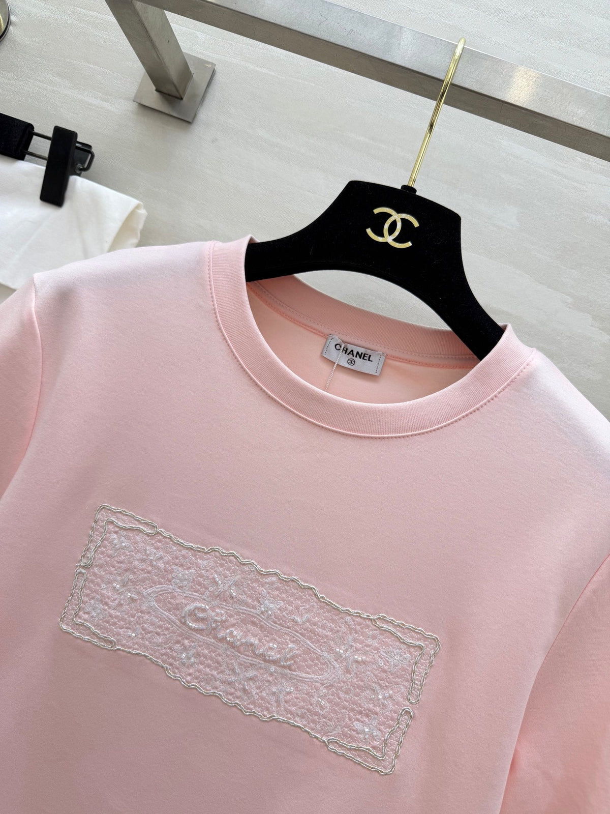 CC 26s Embroidered T-Shirt Light Pink Cotton 363665