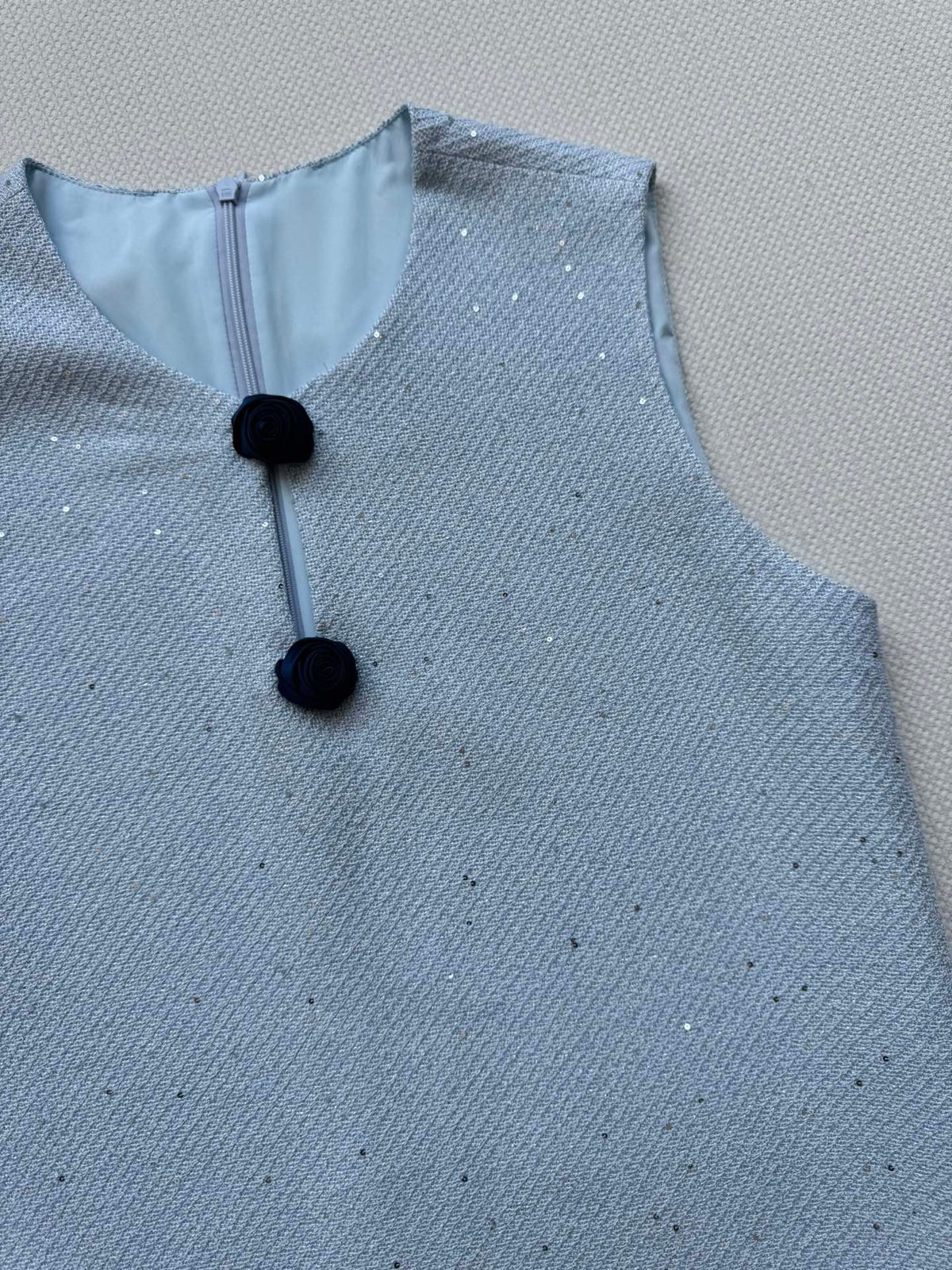 CC Sleeveless Dress Light Blue Viscose Silk Wool 352987