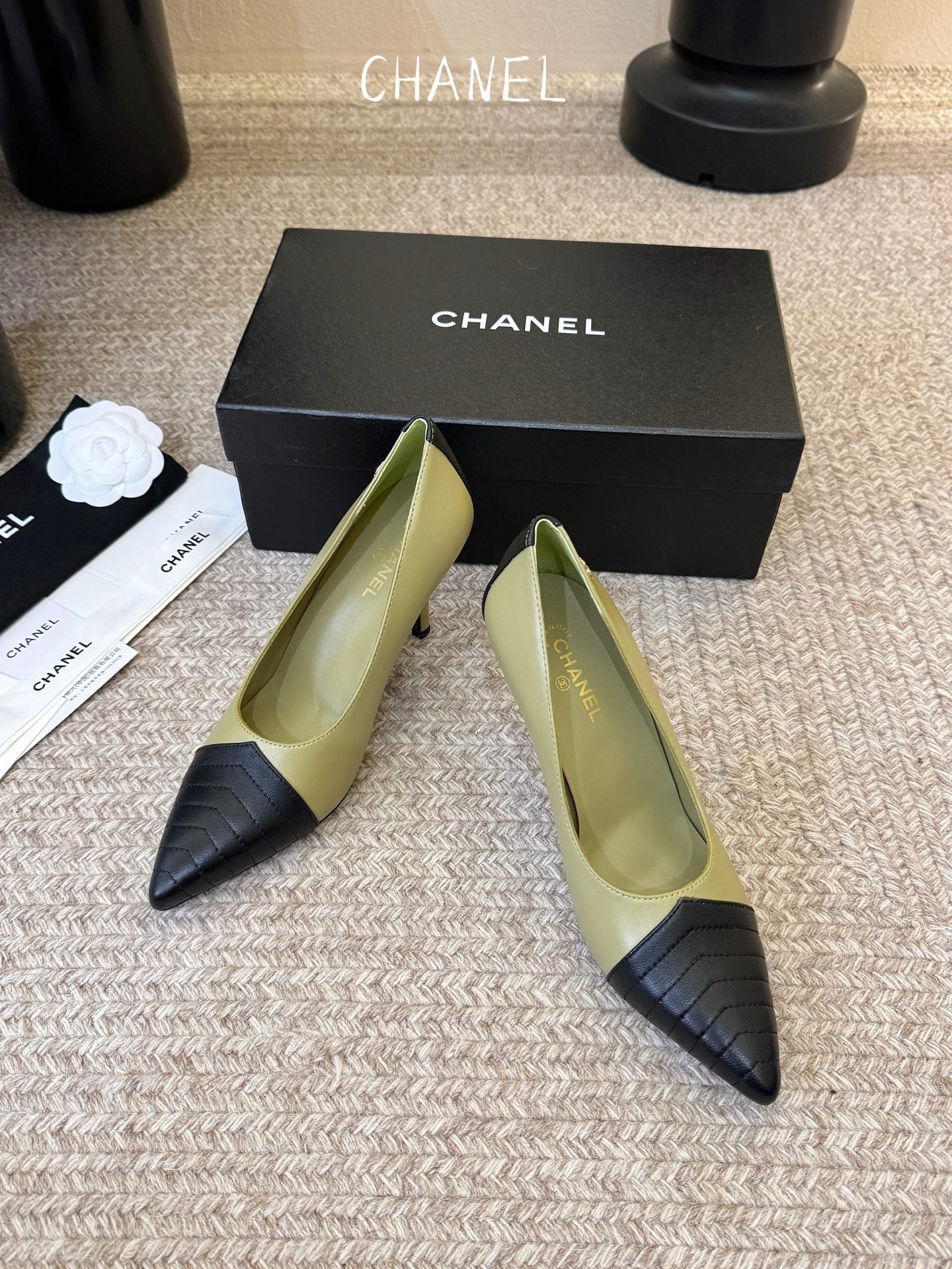 CC 26ss Pump Black Olive Lambskin 835698