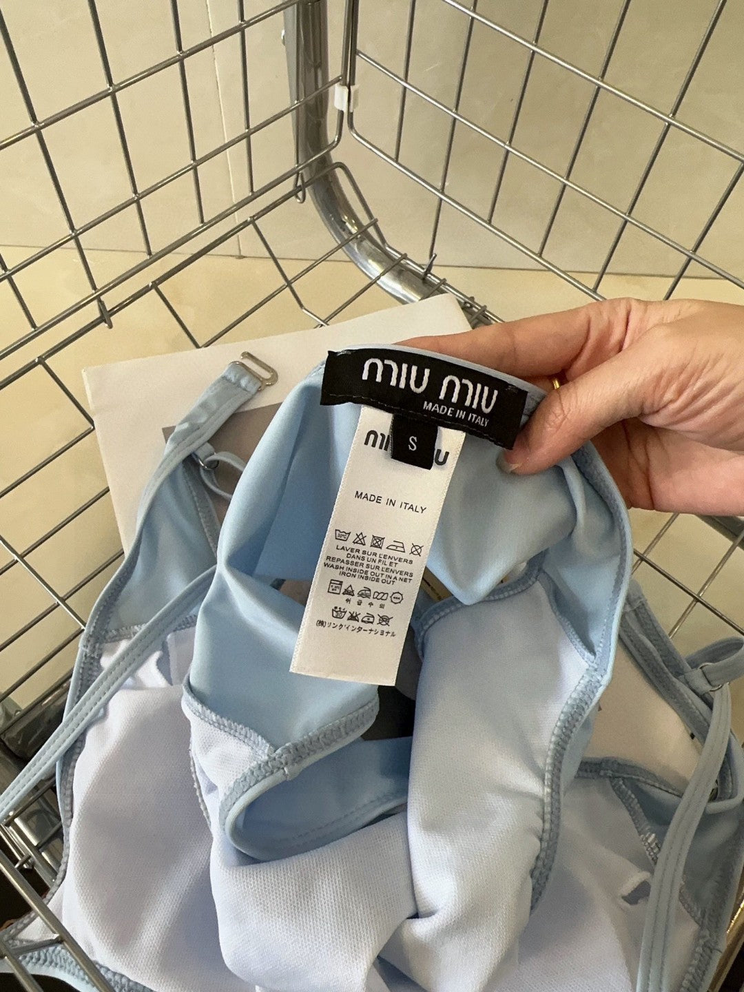 Miu Swimsuits Light Blue Cotton 180533