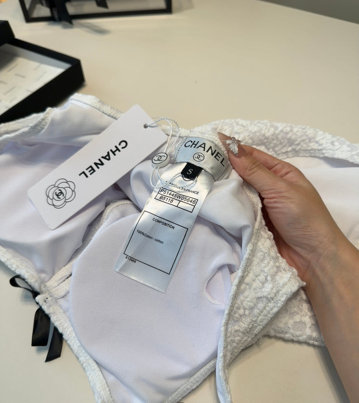 Chanel Swimsuits White Cotton 180546