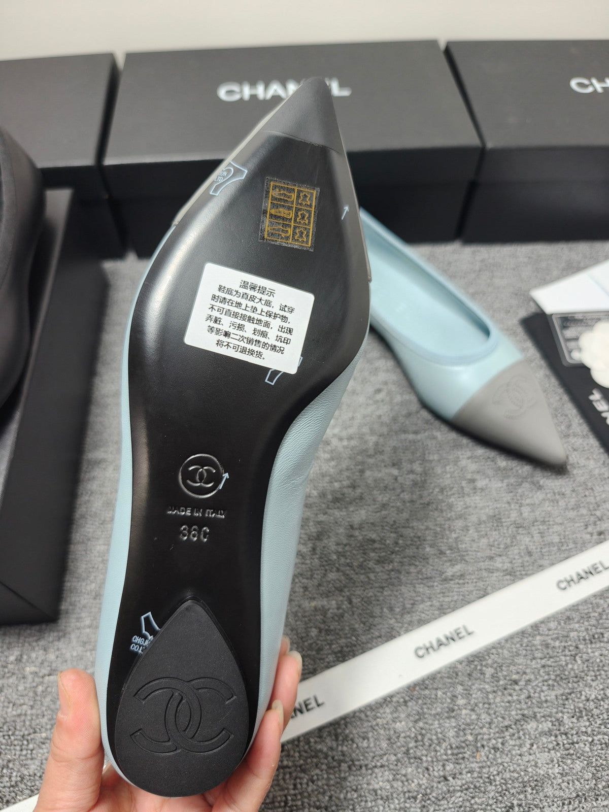 CC 26s Ballet Flat Grey Blue Leather 681970