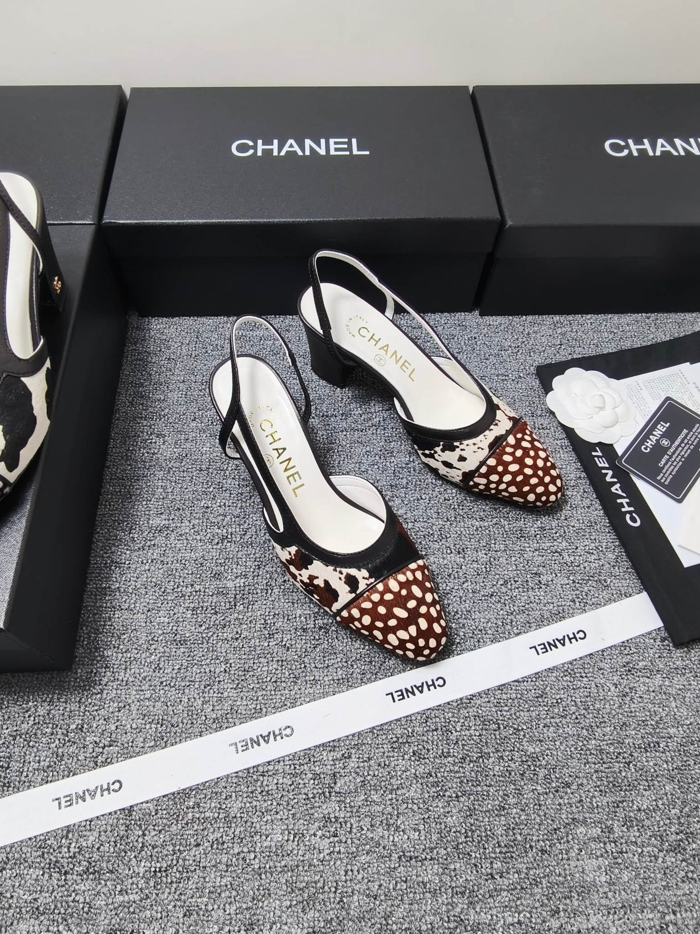 CC SS 2026 Slingbacks 6.5cm White Brown Black Calfskin Lambskin