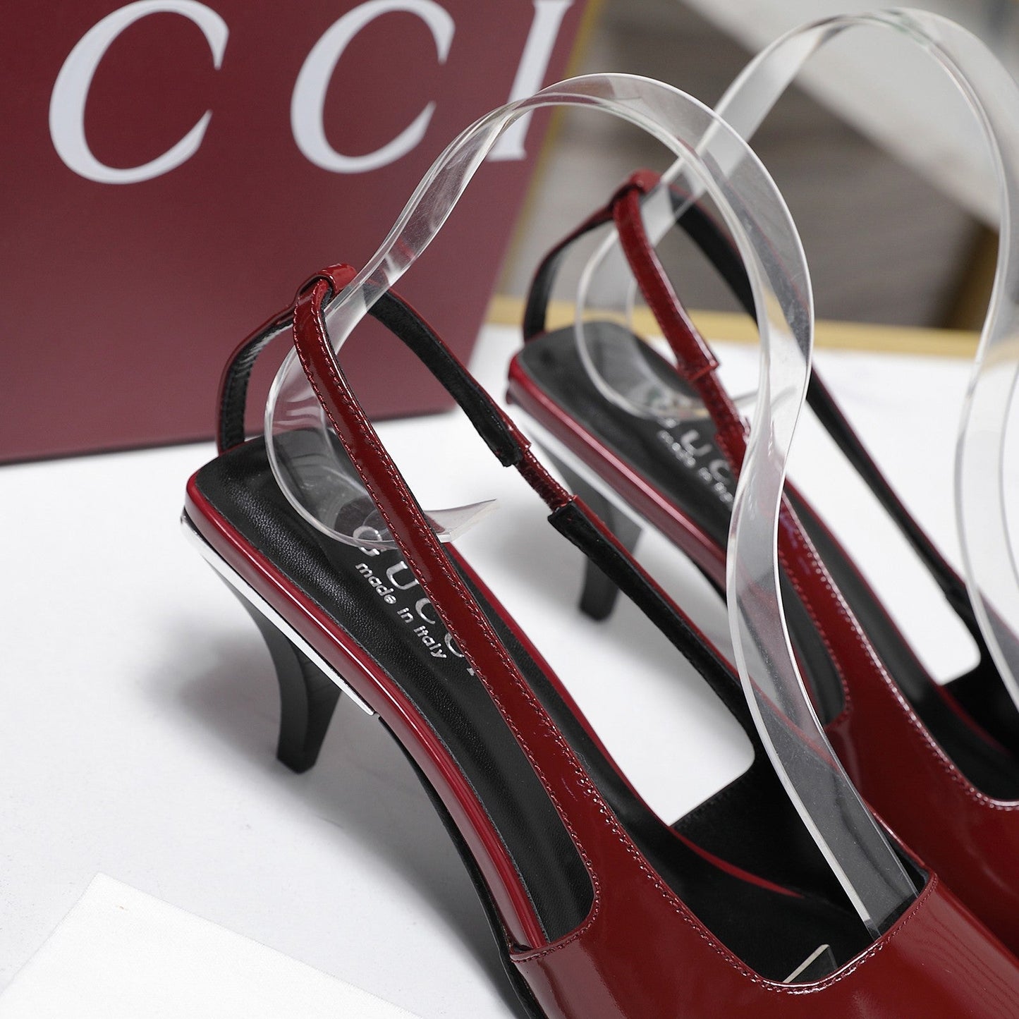 GG Cruise 2026 Slingback 55mm Burgundy Sheepskin 601092