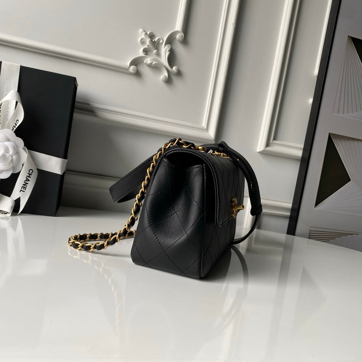 Chanel 2026 Trendy CC Flap Bag 25cm Black Calfskin 338857