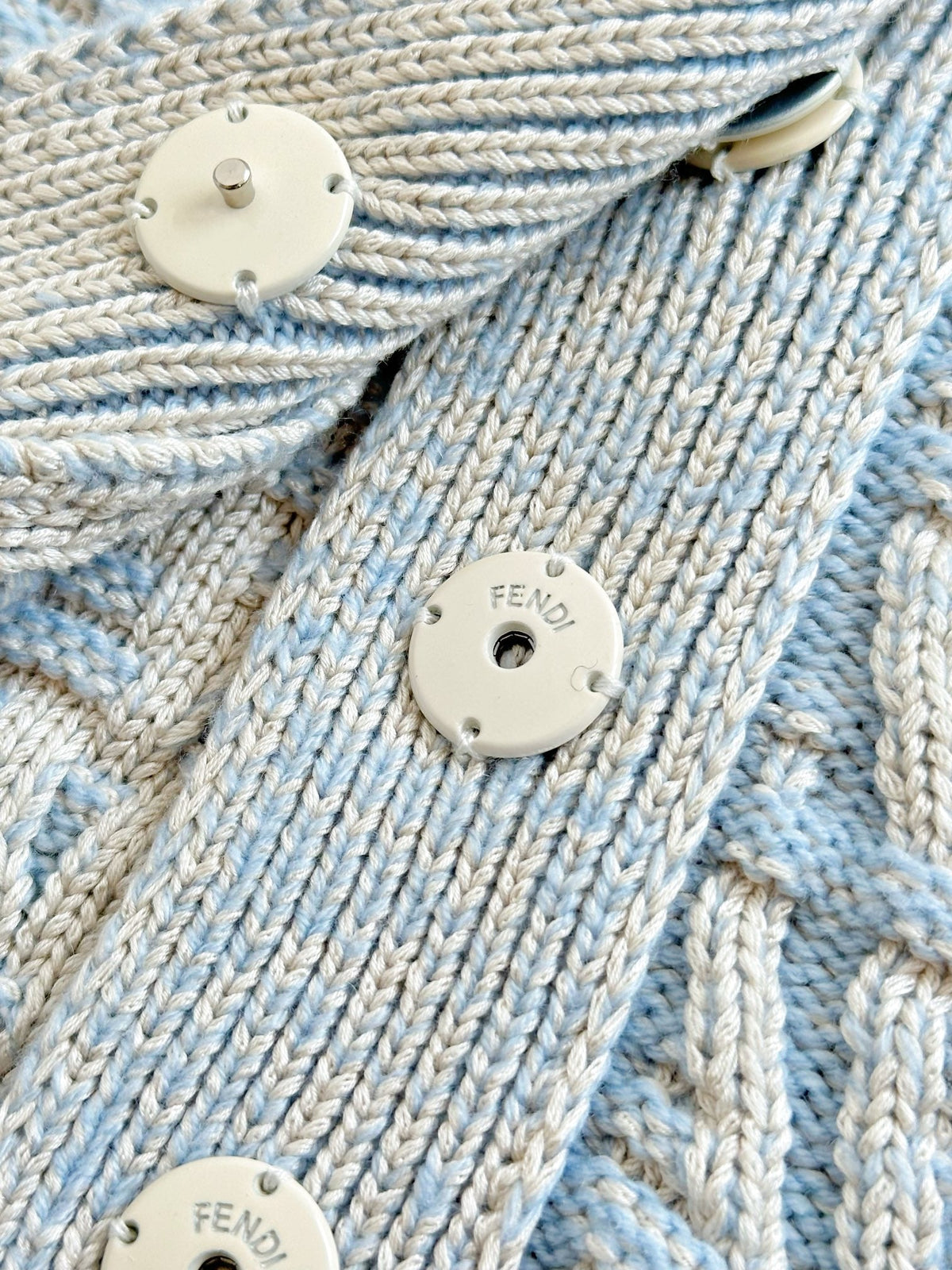 Fendi 25 Short Coat Light Blue Wool 0033