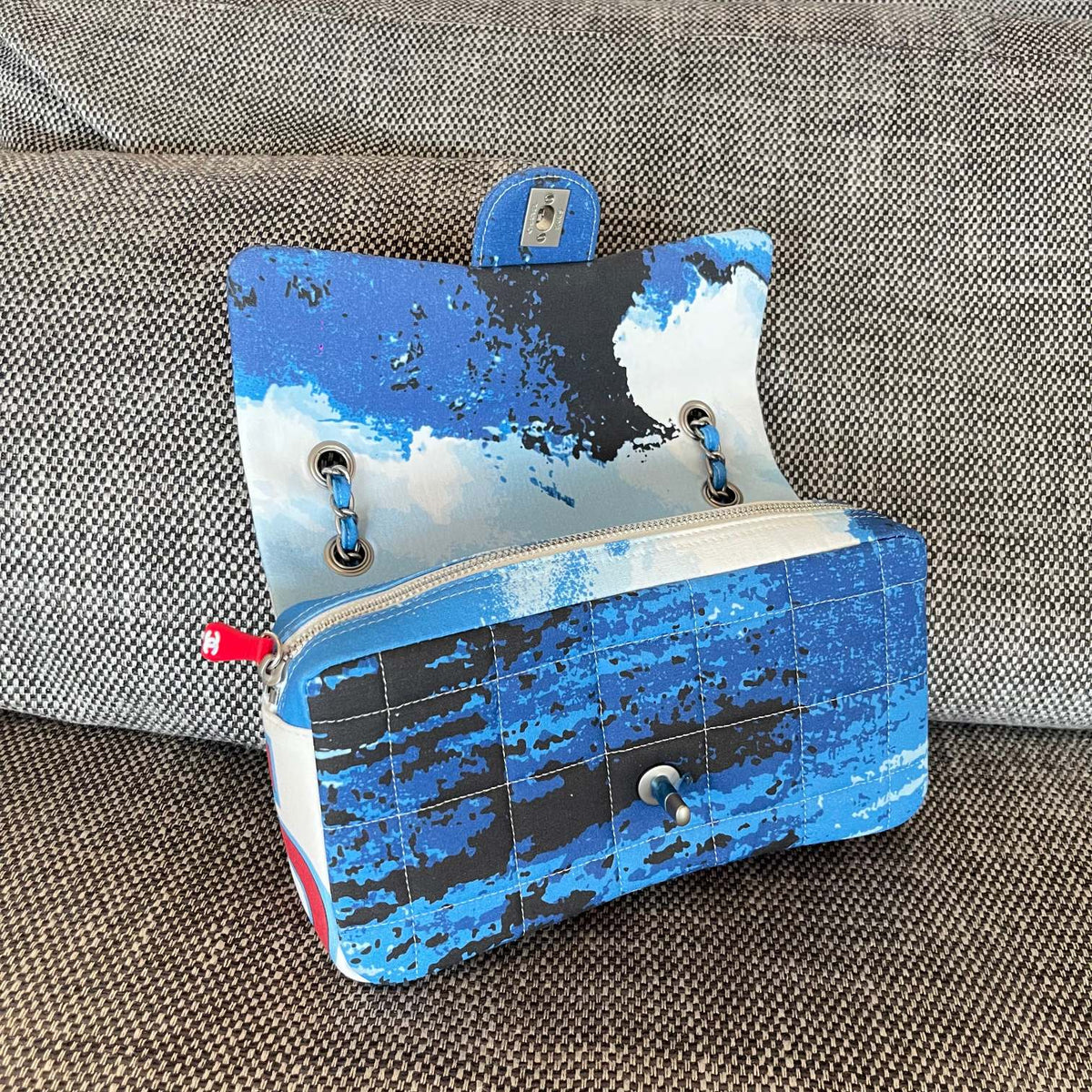 CC Surf Line Choco Bar Flap Bag Blue Canvas