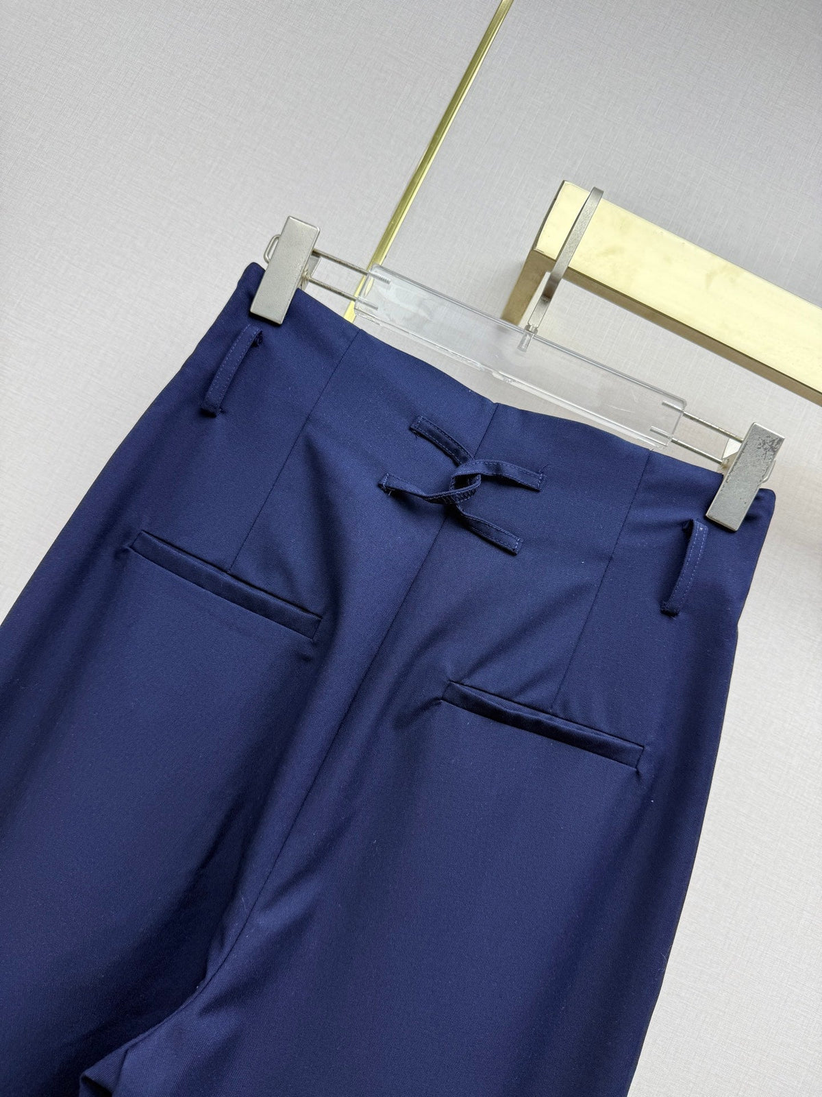 CC 26s Pleated Dress Trousers Navy Blue Cotton 421828