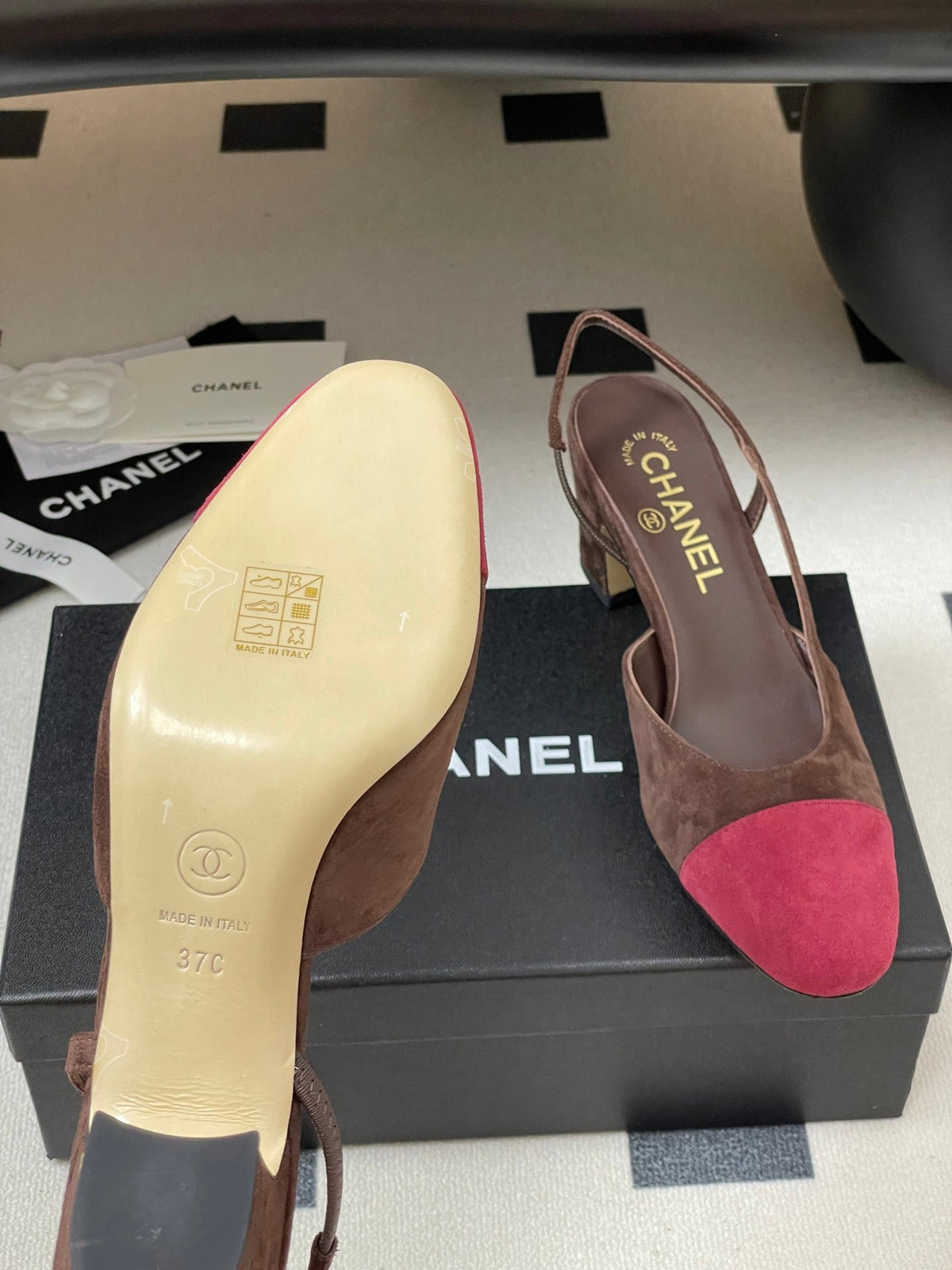 CC 25 SlingBack 65mm Chocolate Dark Red Suede 393988