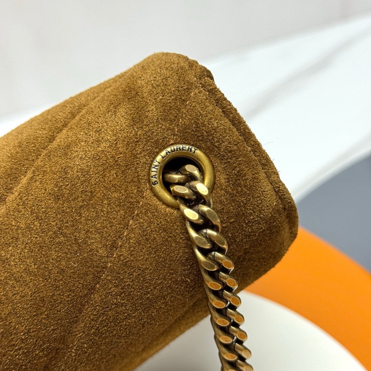 YSL Loulou Mini Bag 20cm Brown Coffee Suede 285679
