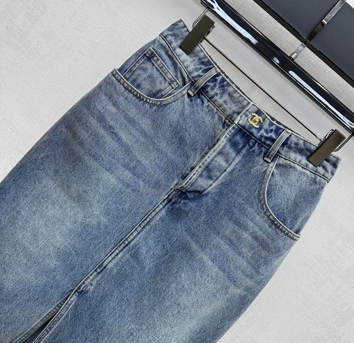 CC 26s Patchwork Midi Skirt Blue Denim 363947