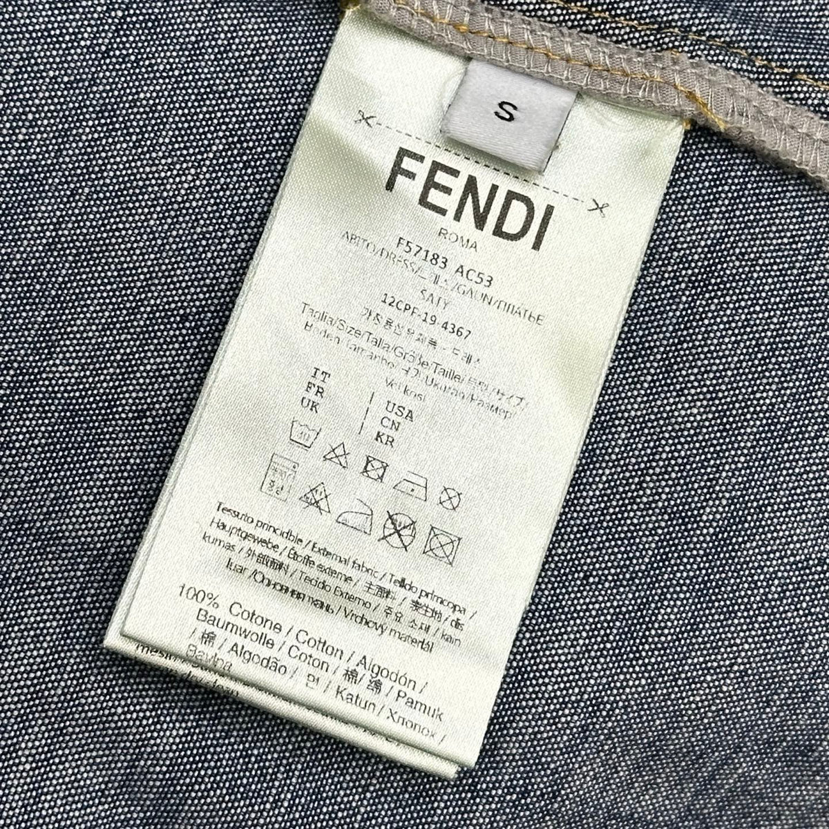 Fendi 26s Slit Skirt Navy Blue Denim 378779