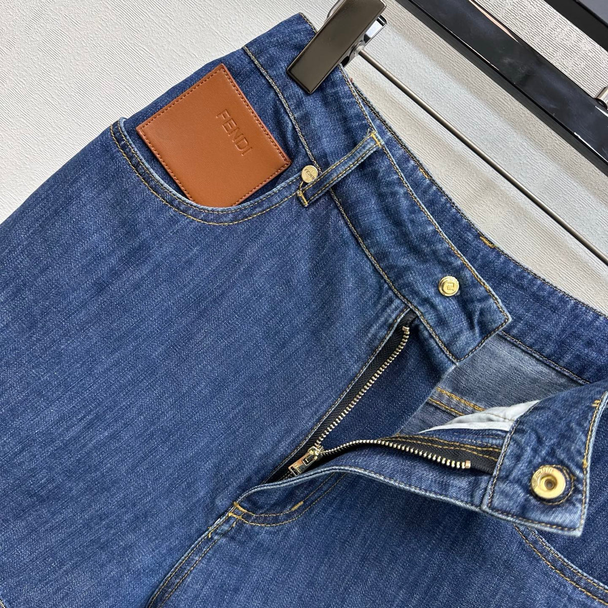 Fendi 26s Short Navy Blue Denim 378793