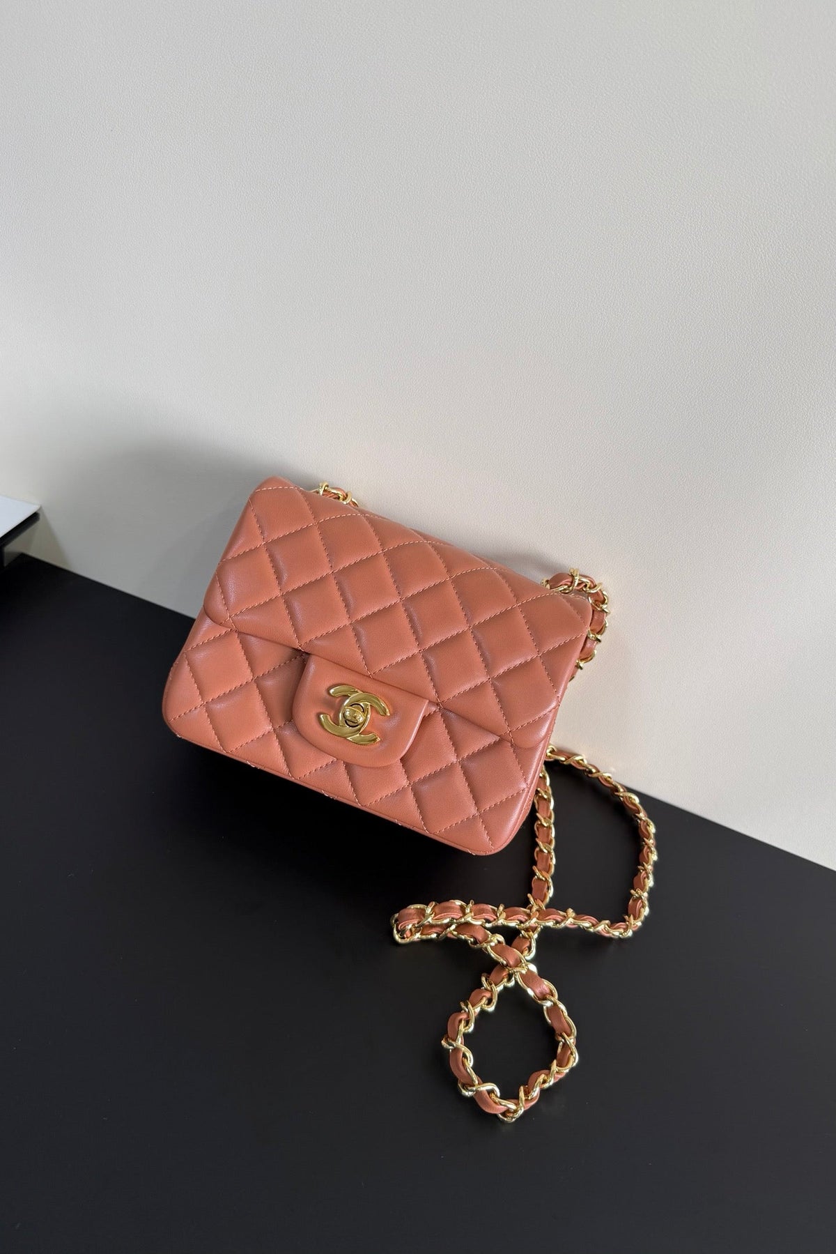 CC Flap Bag 17cm Brown Brick Sheepskin GHW 284820