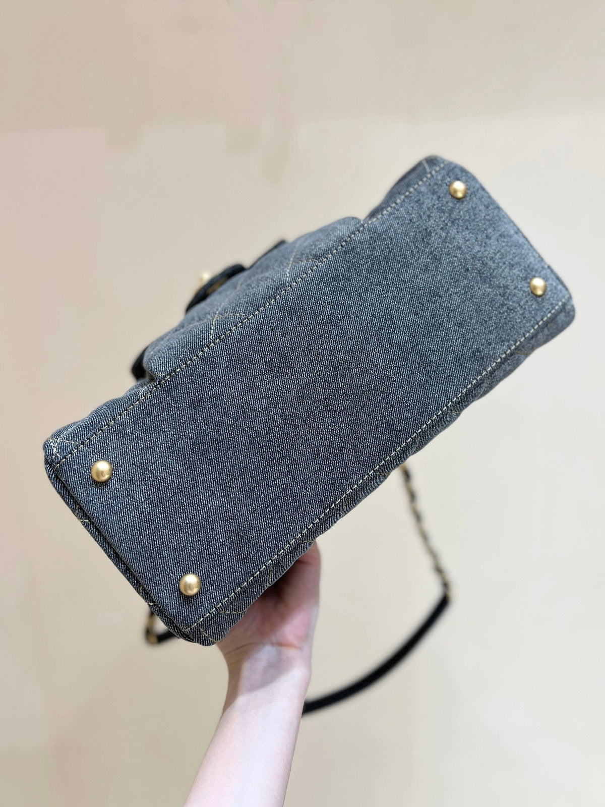 CC 24A Bowling Bag 33cm Grey Denim GHW
