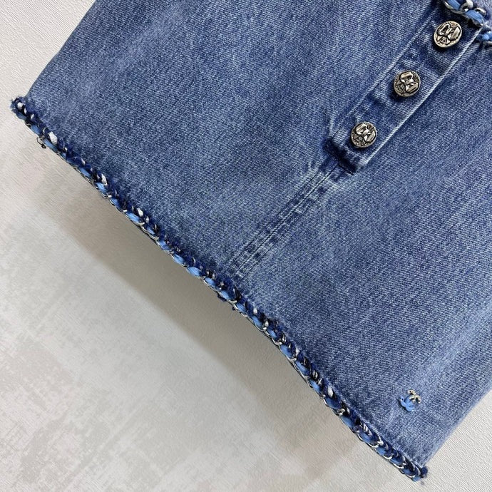 Chanel 2026 Denim Vest Blue Cotton 356145