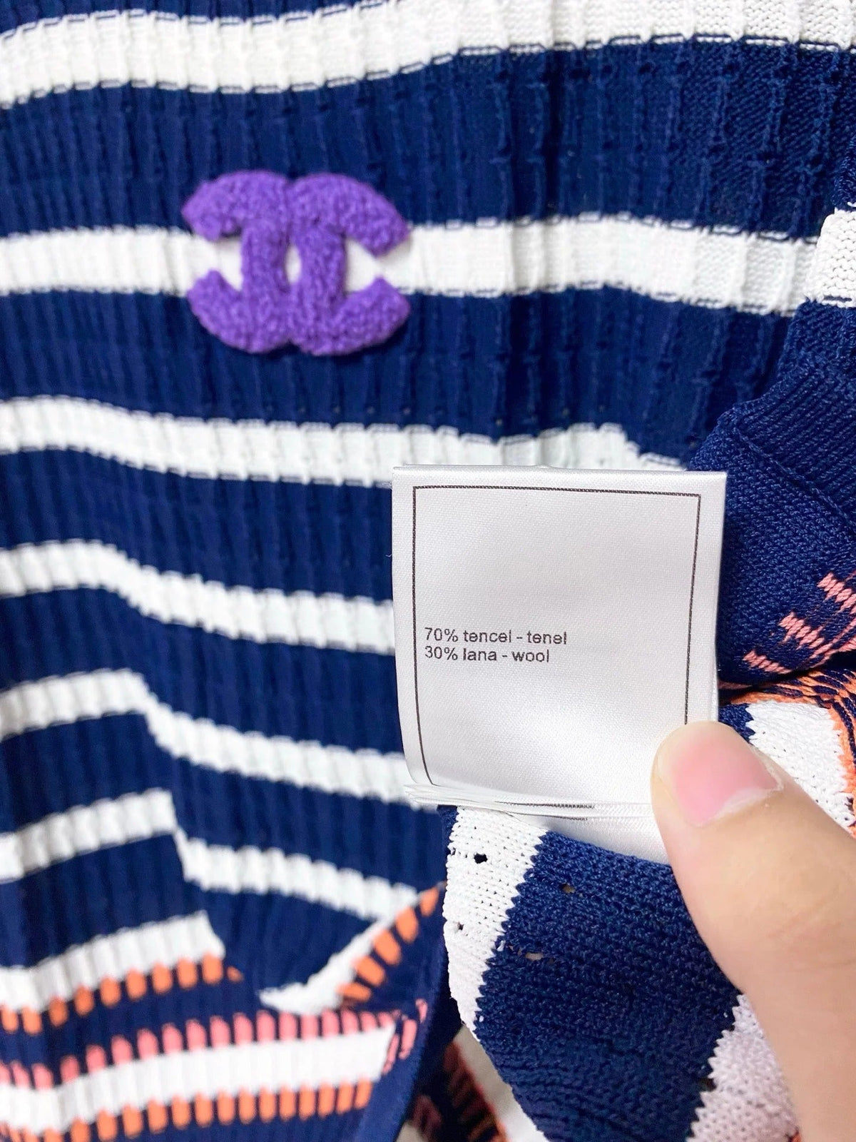 Chanel 2026 Stripped Knit Vest Tencel 442959